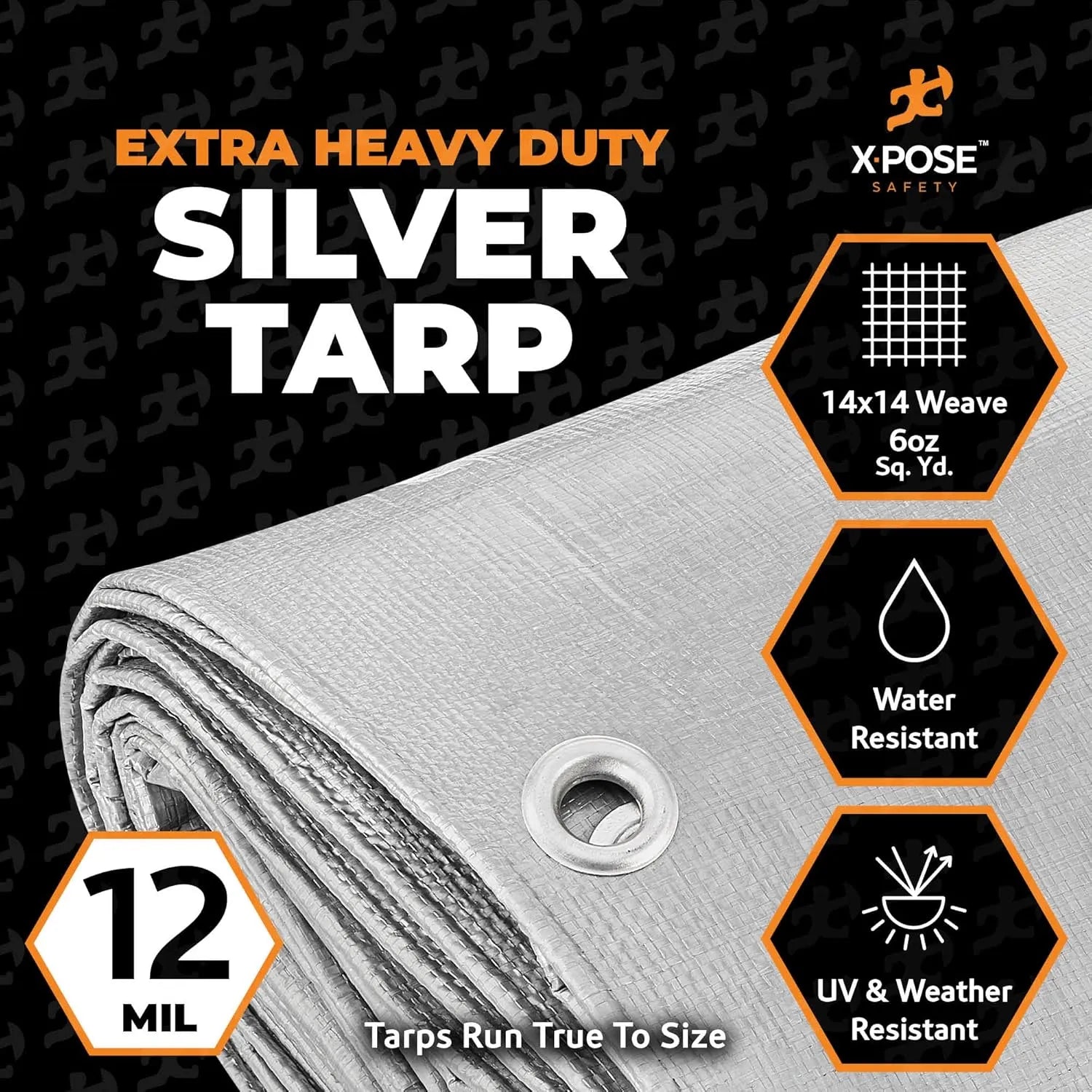 Heavy Duty Silver Poly Tarp 100' X 100'
