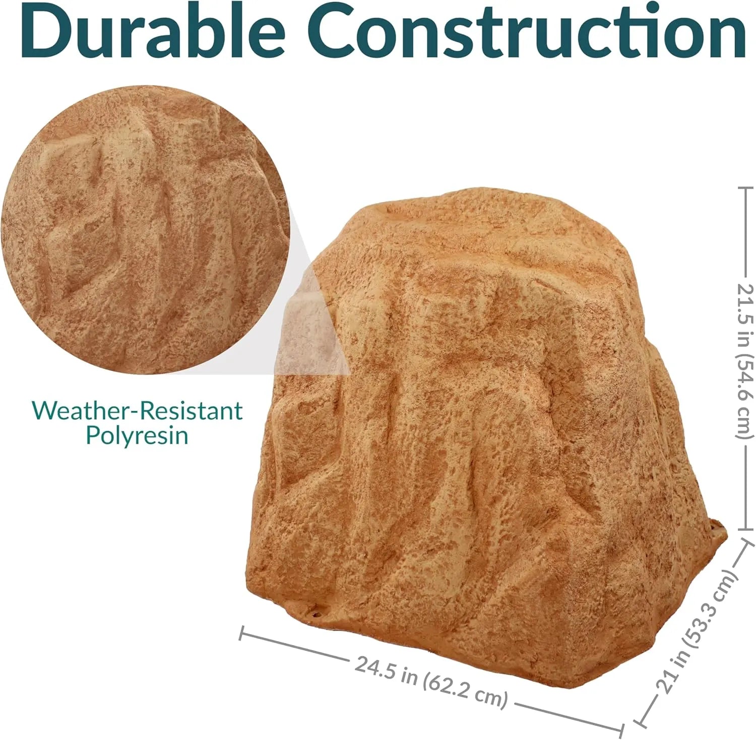 Sunnydaze 21.5” H Polyresin Faux Landscape Rock Cover