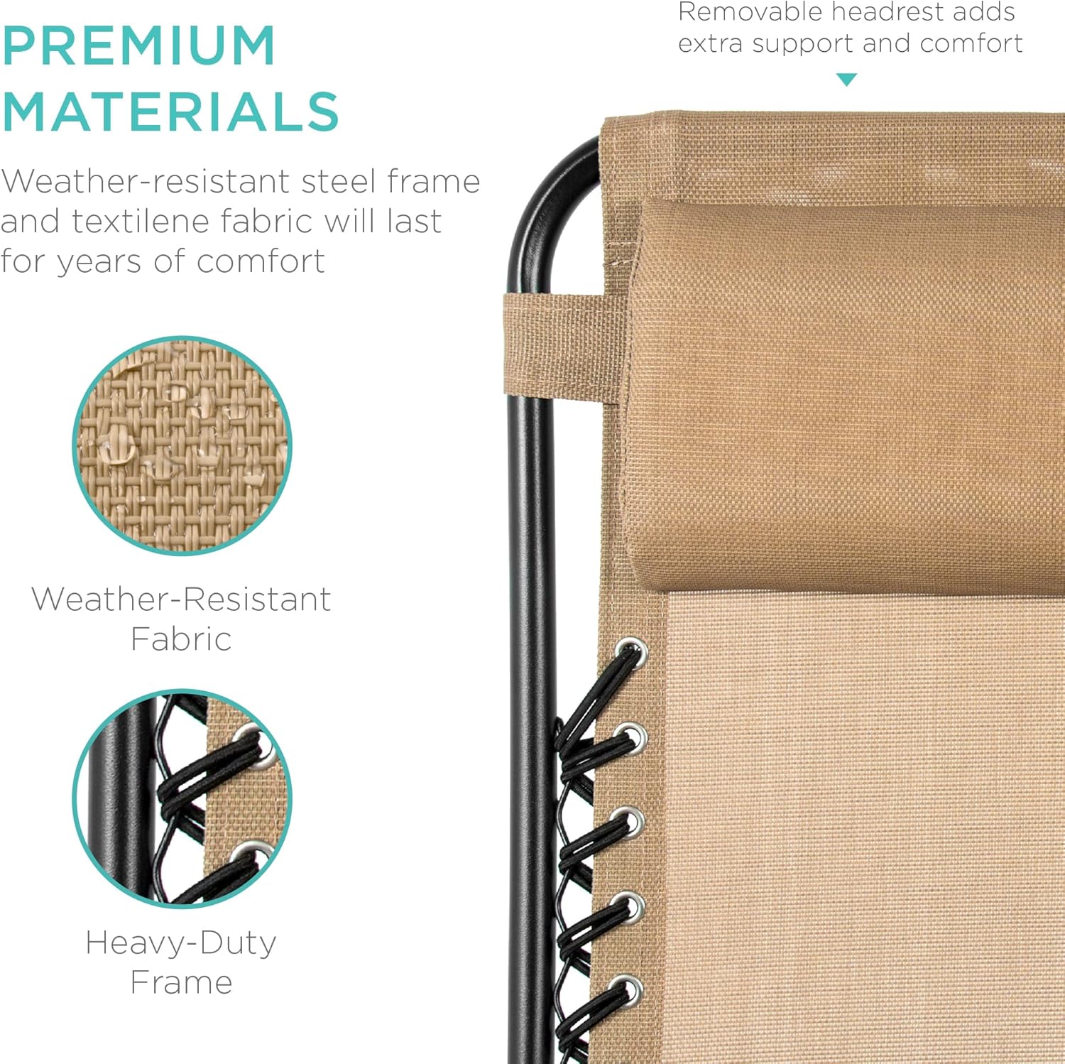 Best Choice Products Set of 2 Adjustable Steel Mesh Zero Gravity Lounge Chair Recliners w/Pillows and Cup Holder Trays