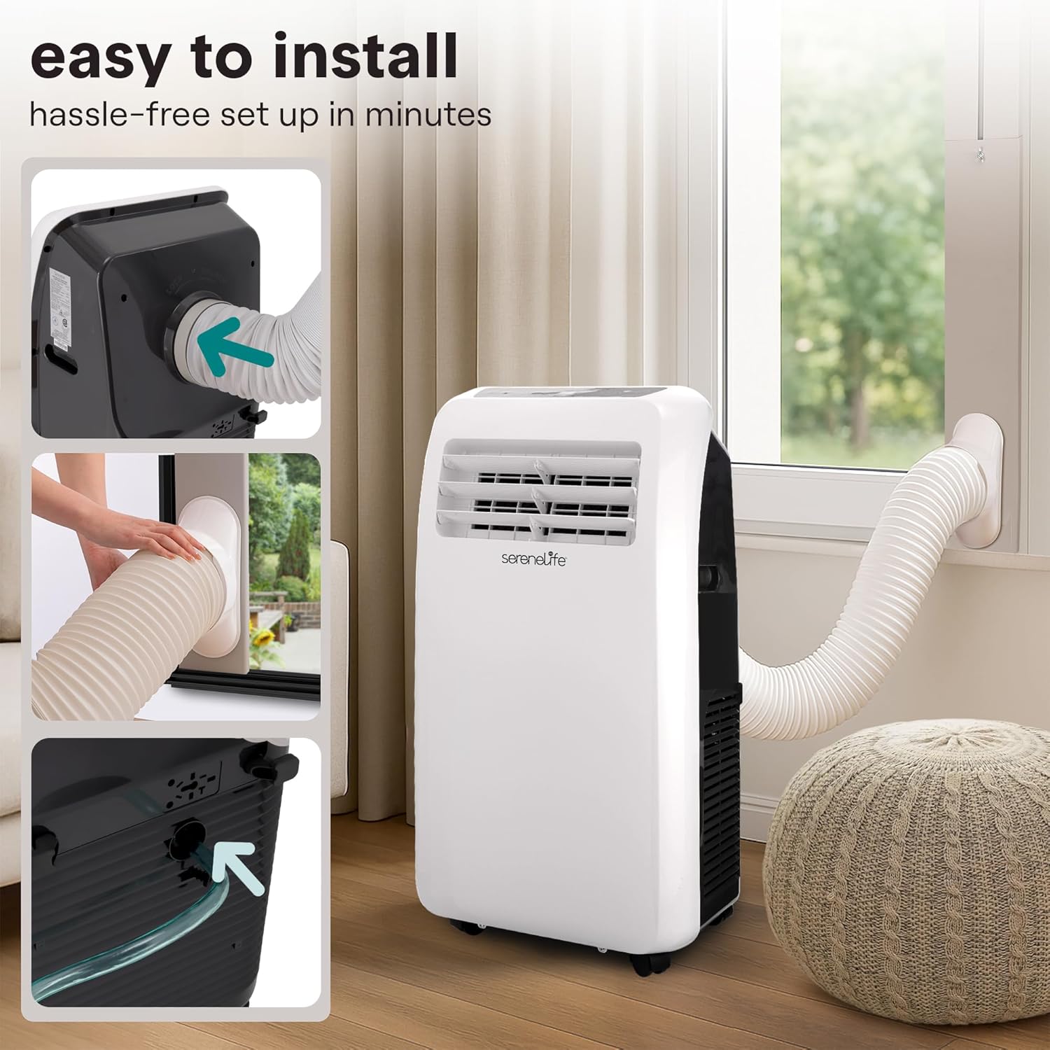 SereneLife Portable Air Conditioner With Heat & Built-in Dehumidifier