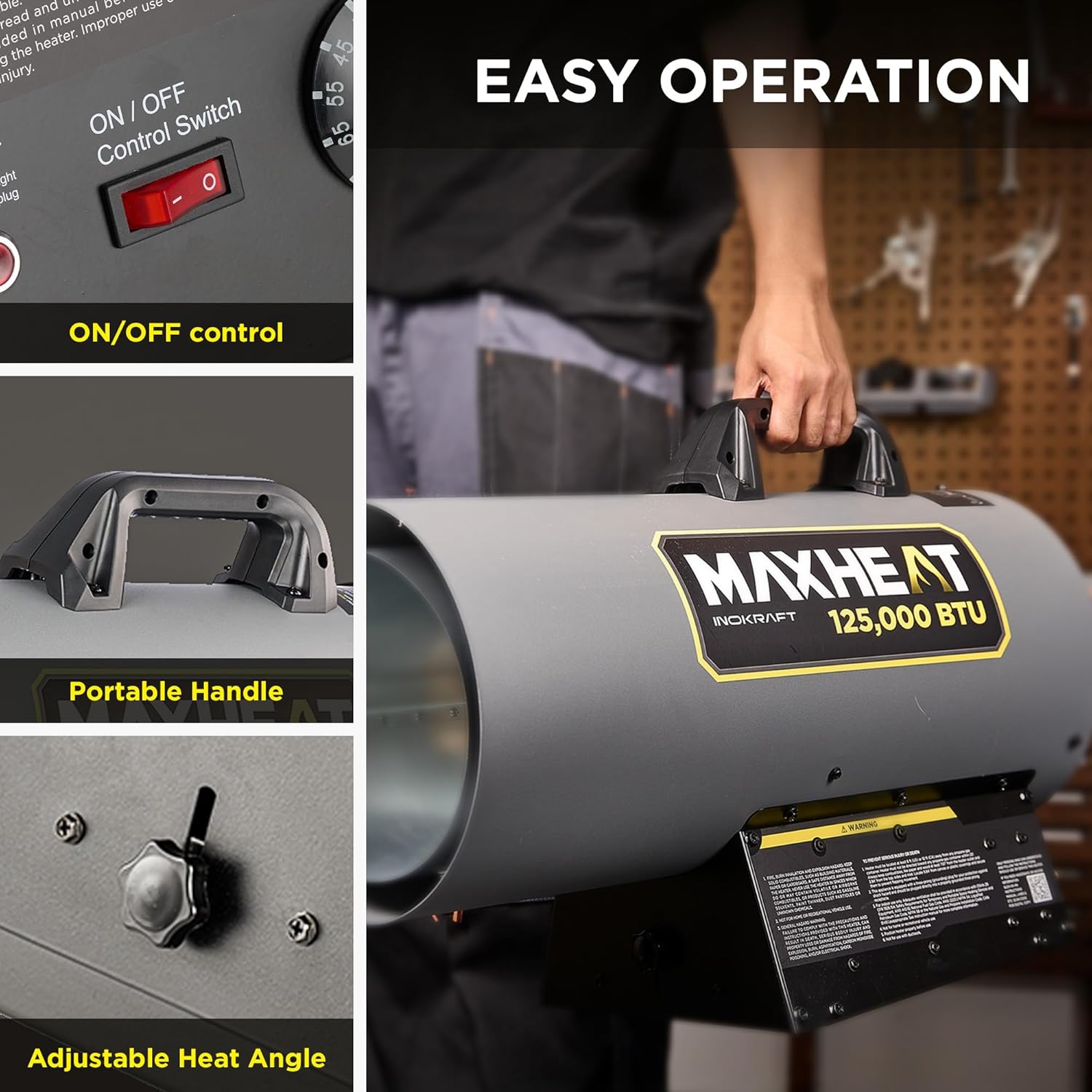 InoKraft Maxheat MH125 125,000 BTU Forced Air Propane Heater