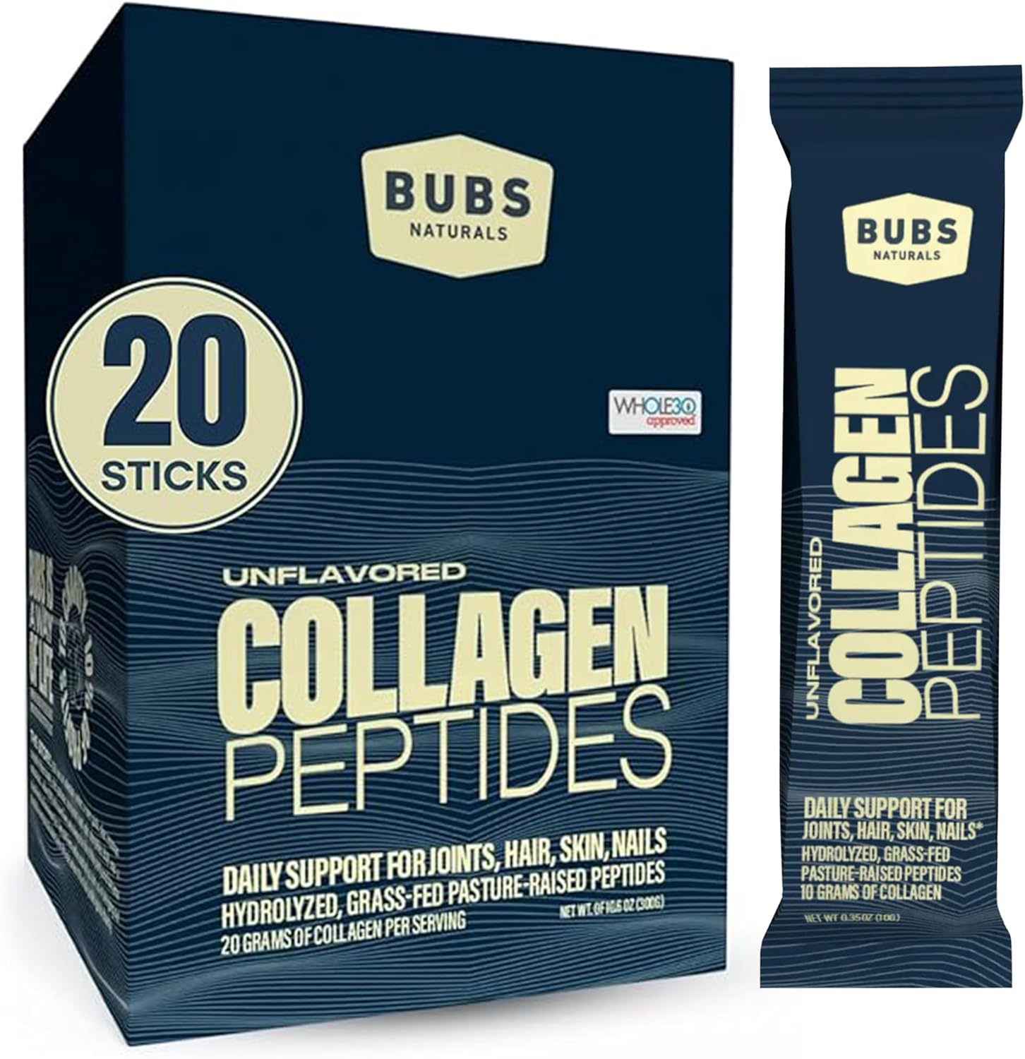 BUBS Naturals Unflavored Collagen Peptides Powder