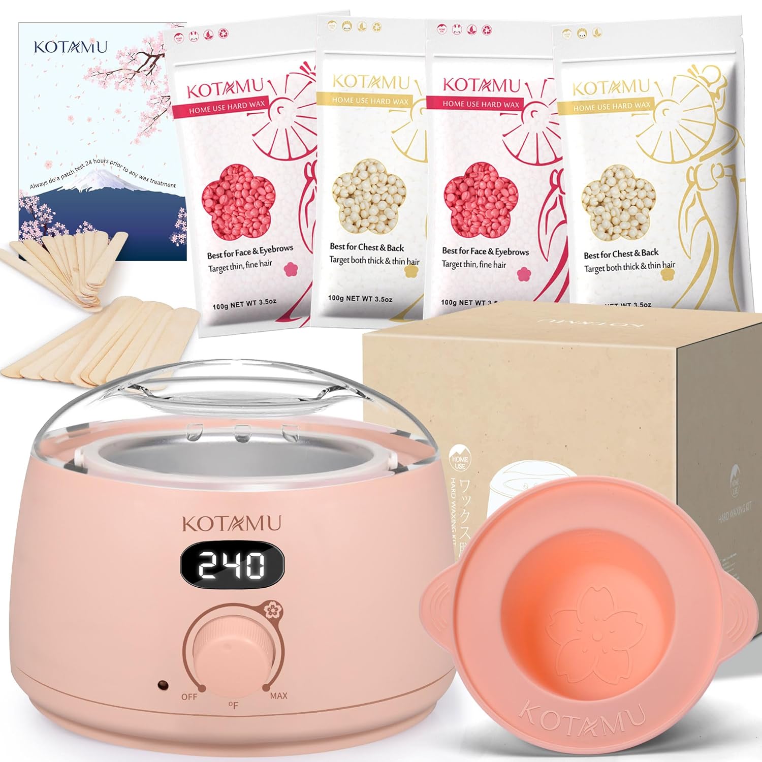 KOTAMU Wax Kit Pink Digital Hair Removal Waxing Kit