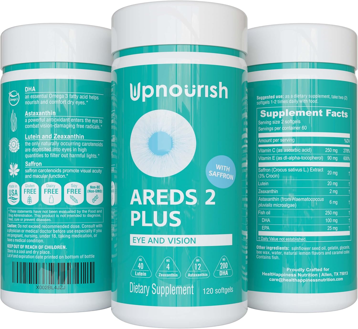 UpNourish AREDS 2 Plus Eye Vitamin Supplement