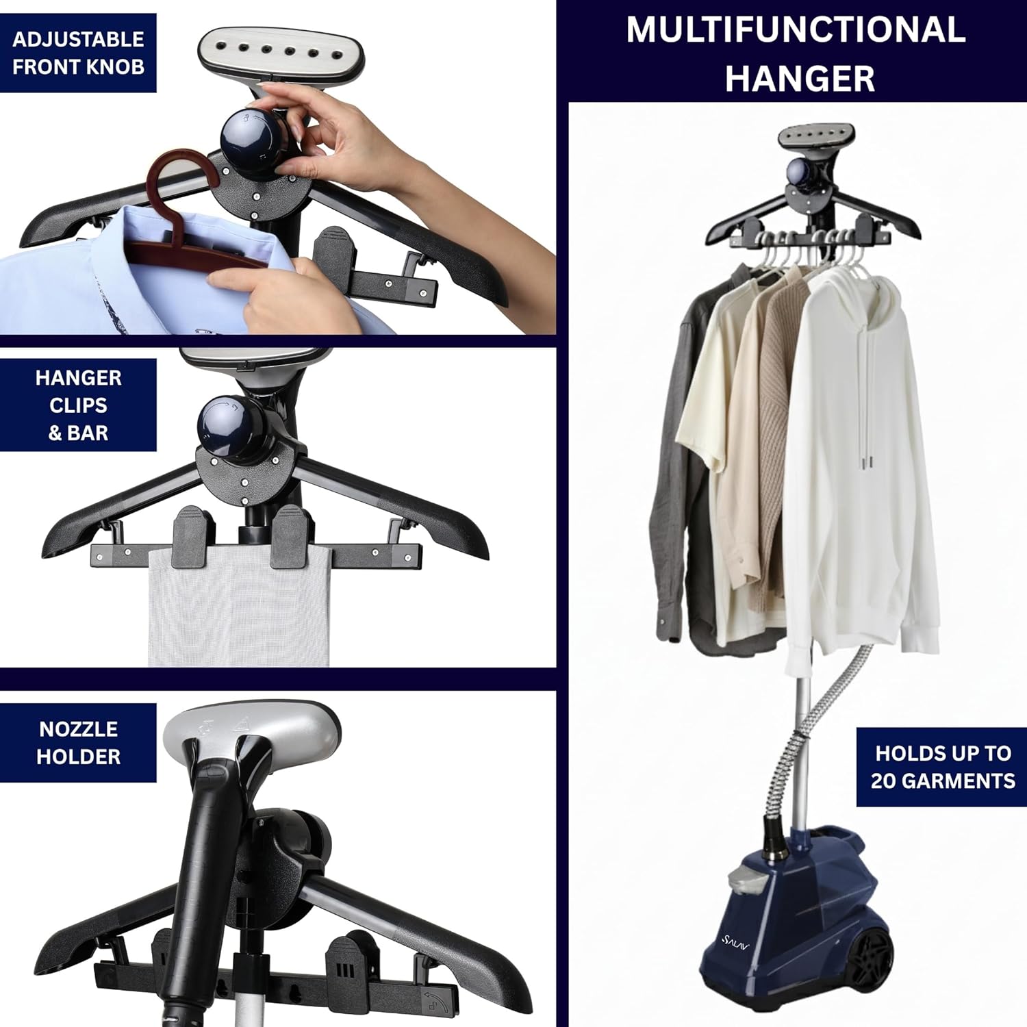 SALAV® Heavy Duty Smart Auto Shut-off Commercial Full-Size Garment Steamer