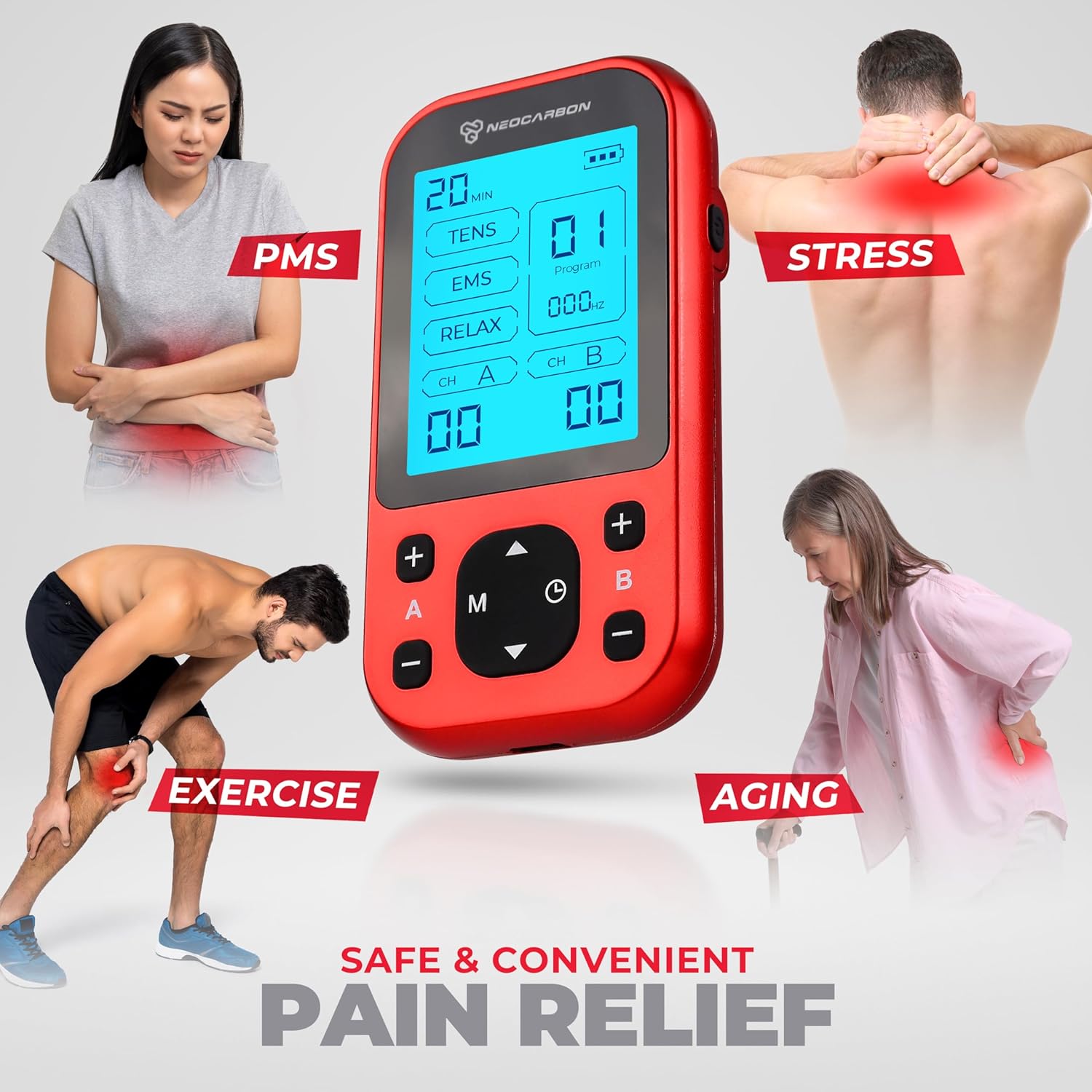 TENS Unit Muscle Stimulator Pro for Back Pain Relief