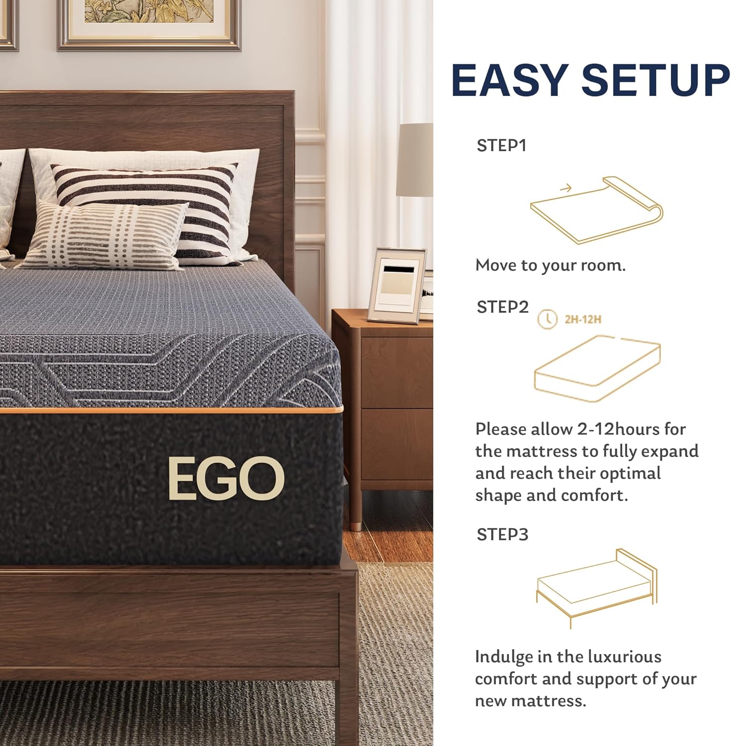 EGOHOME 14 Inch Queen Mattress