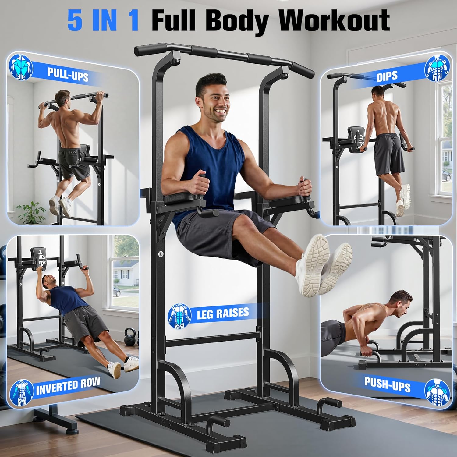 Sportsroyals Power Tower Pull Up Bar Station