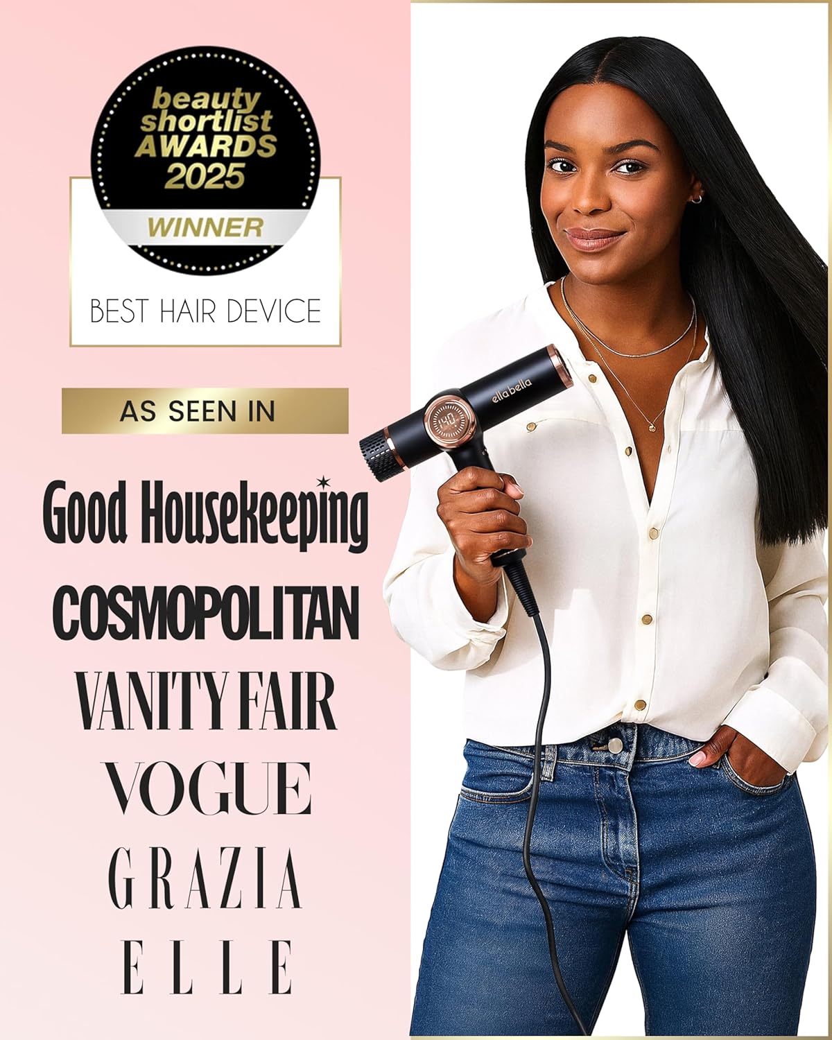 ELLA BELLA® Professional Ionic Hair Dryer with Diffuser