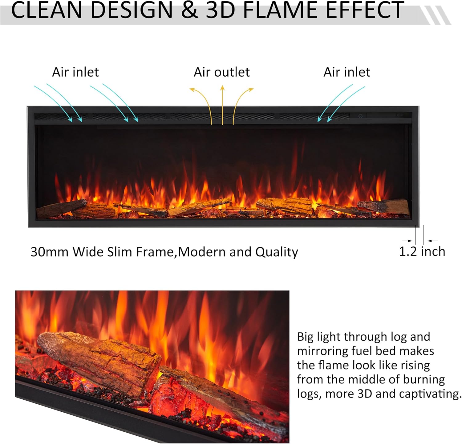 LegendFlame 60" W Smart Wall Mount