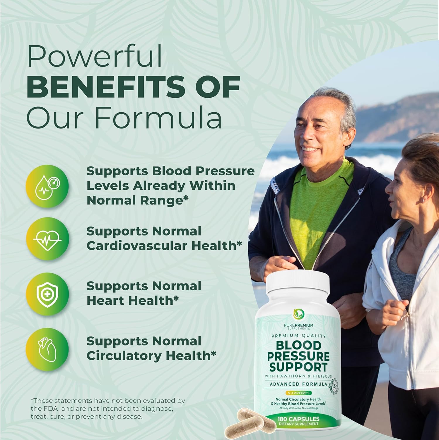 PurePremium Blood Pressure Supplements with Hawthorn Berry