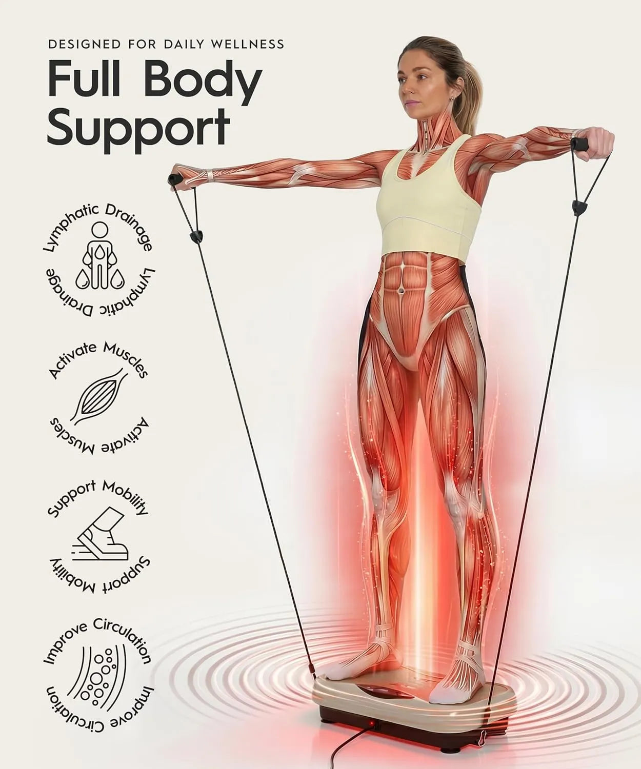 REVO Wave Board with Red Light Therapy | Vibration Plate