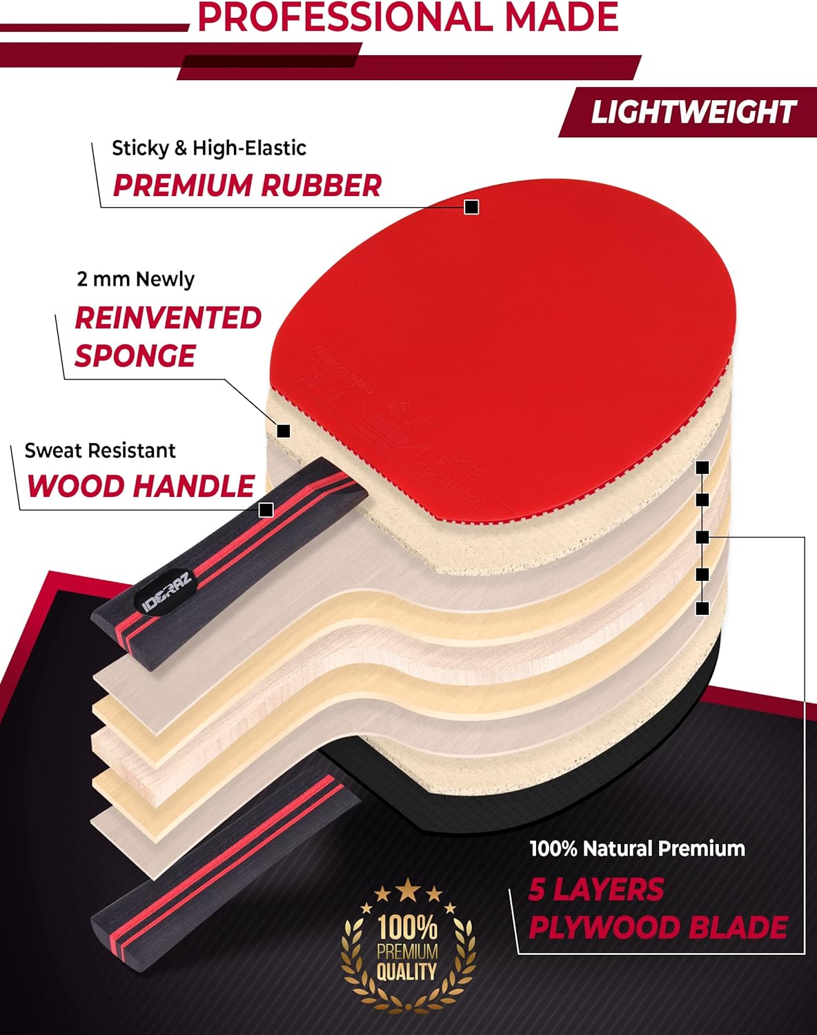 Professional Ping Pong Paddle