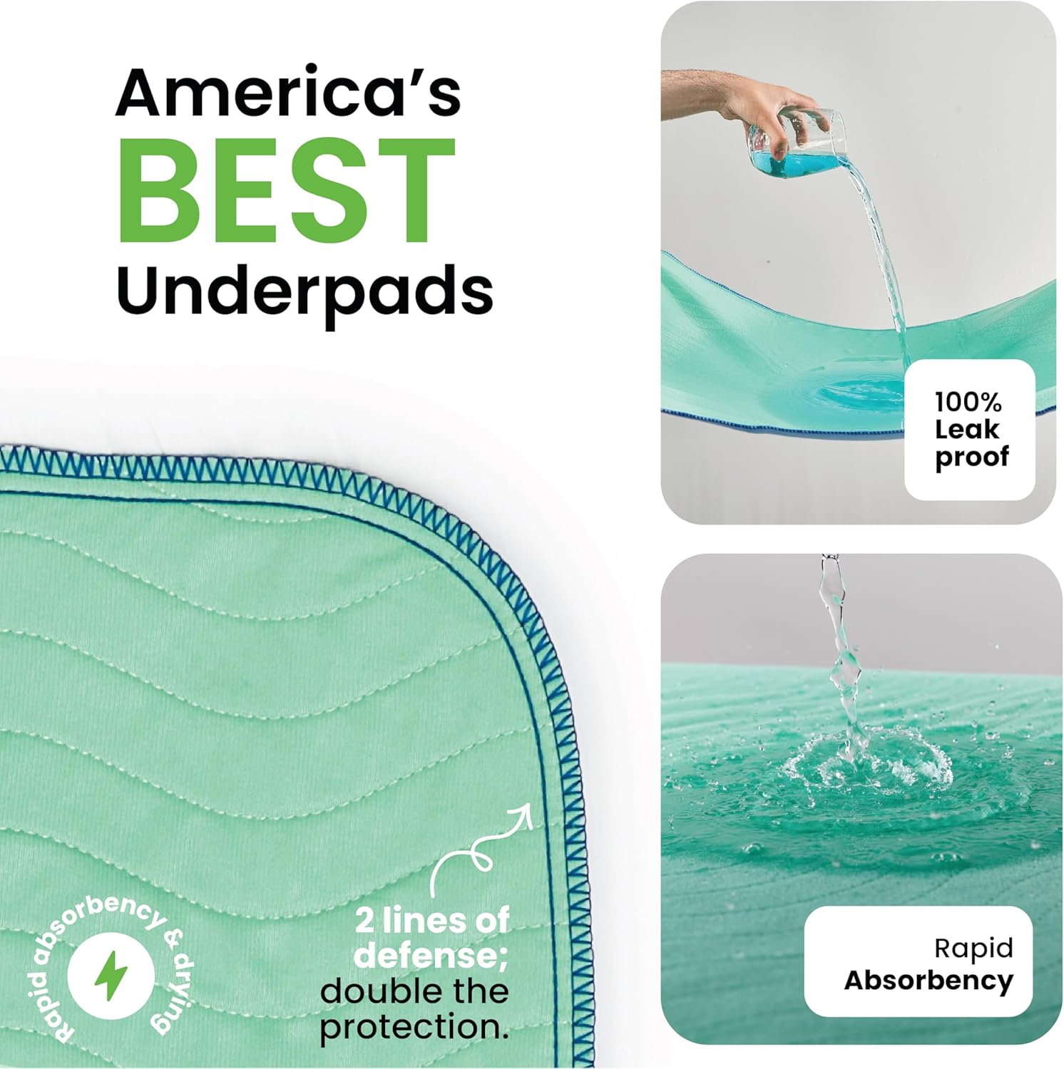 IMPROVIA® Washable Underpads, 34" x 36" (Pack of 4)