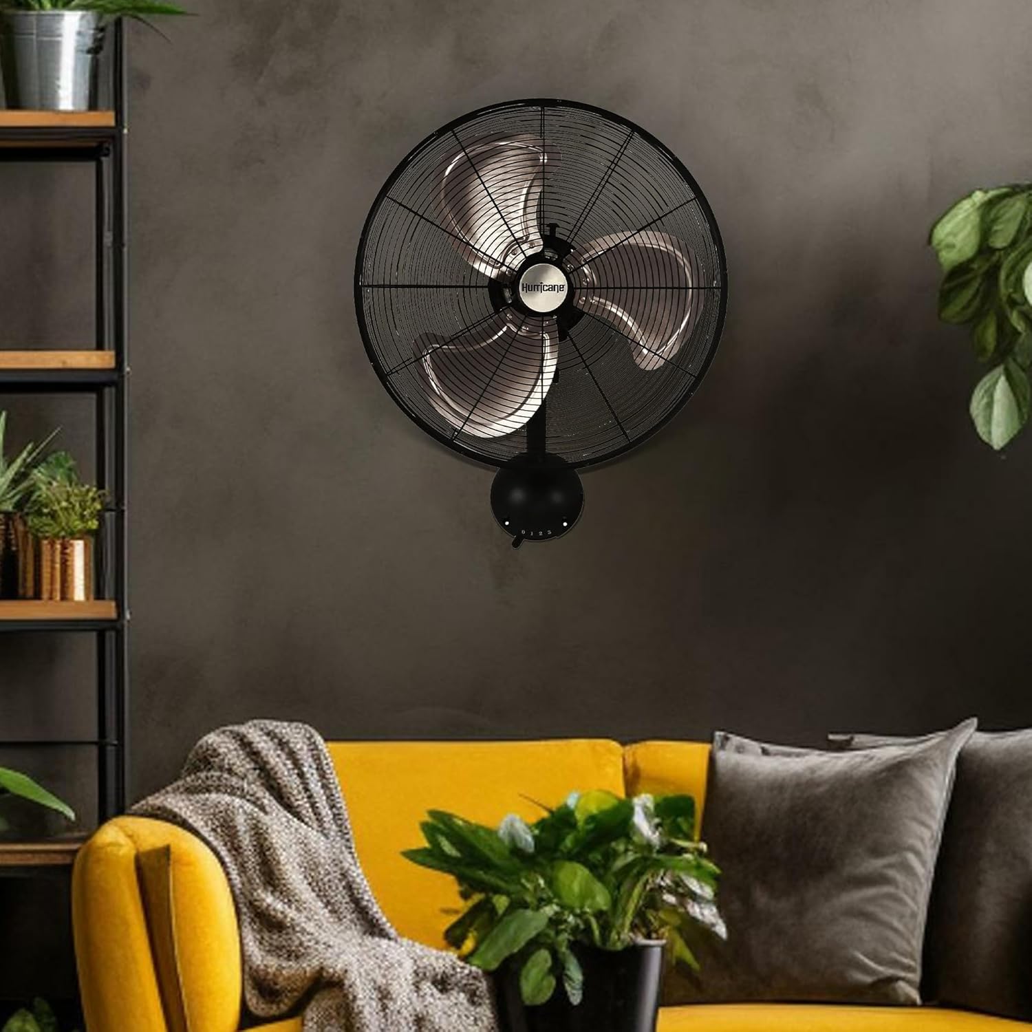 Hurricane 16" High Velocity Pro Oscillating Metal Wall Mount Fan w/ 3 Speeds