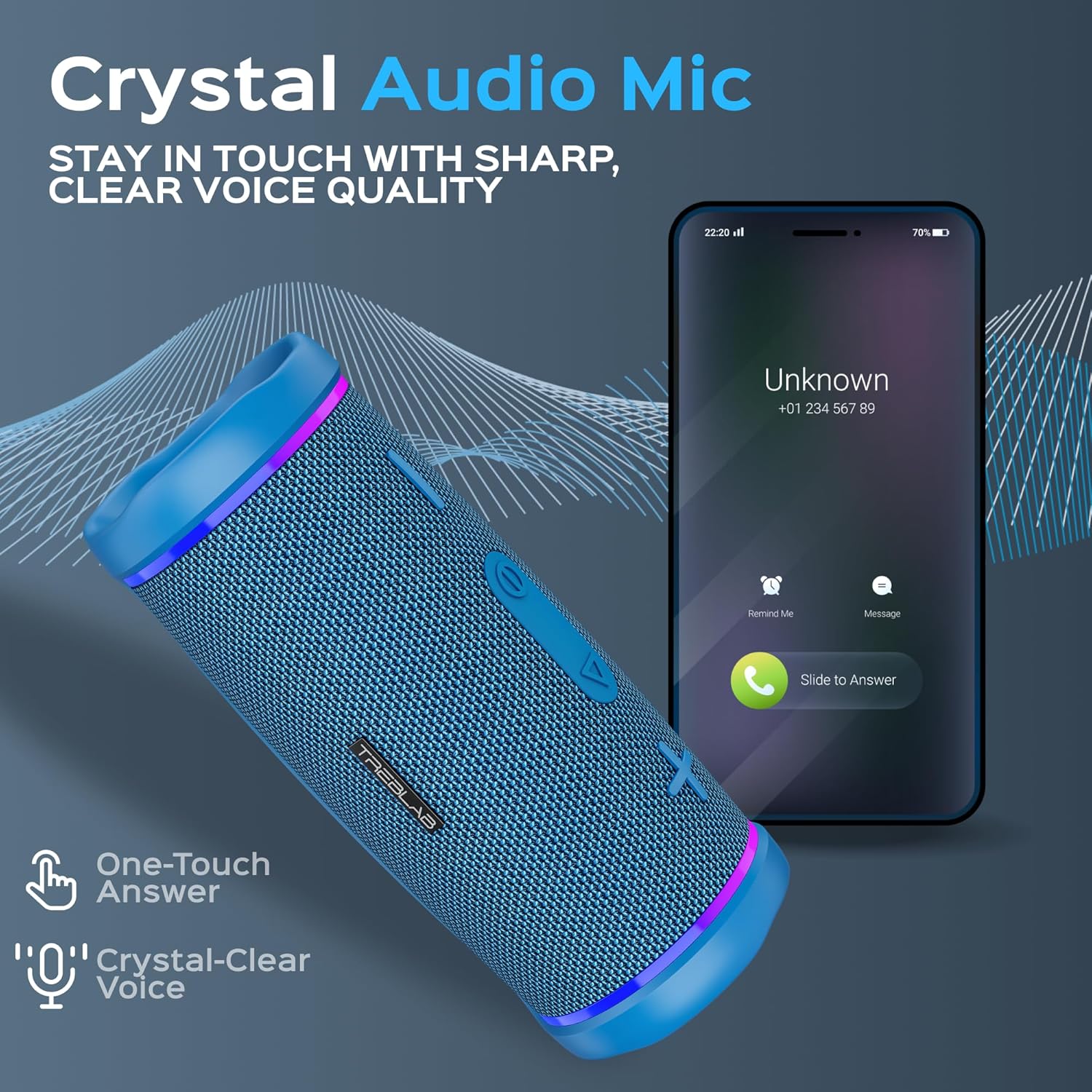 TREBLAB HD77 - Portable Bluetooth Speaker