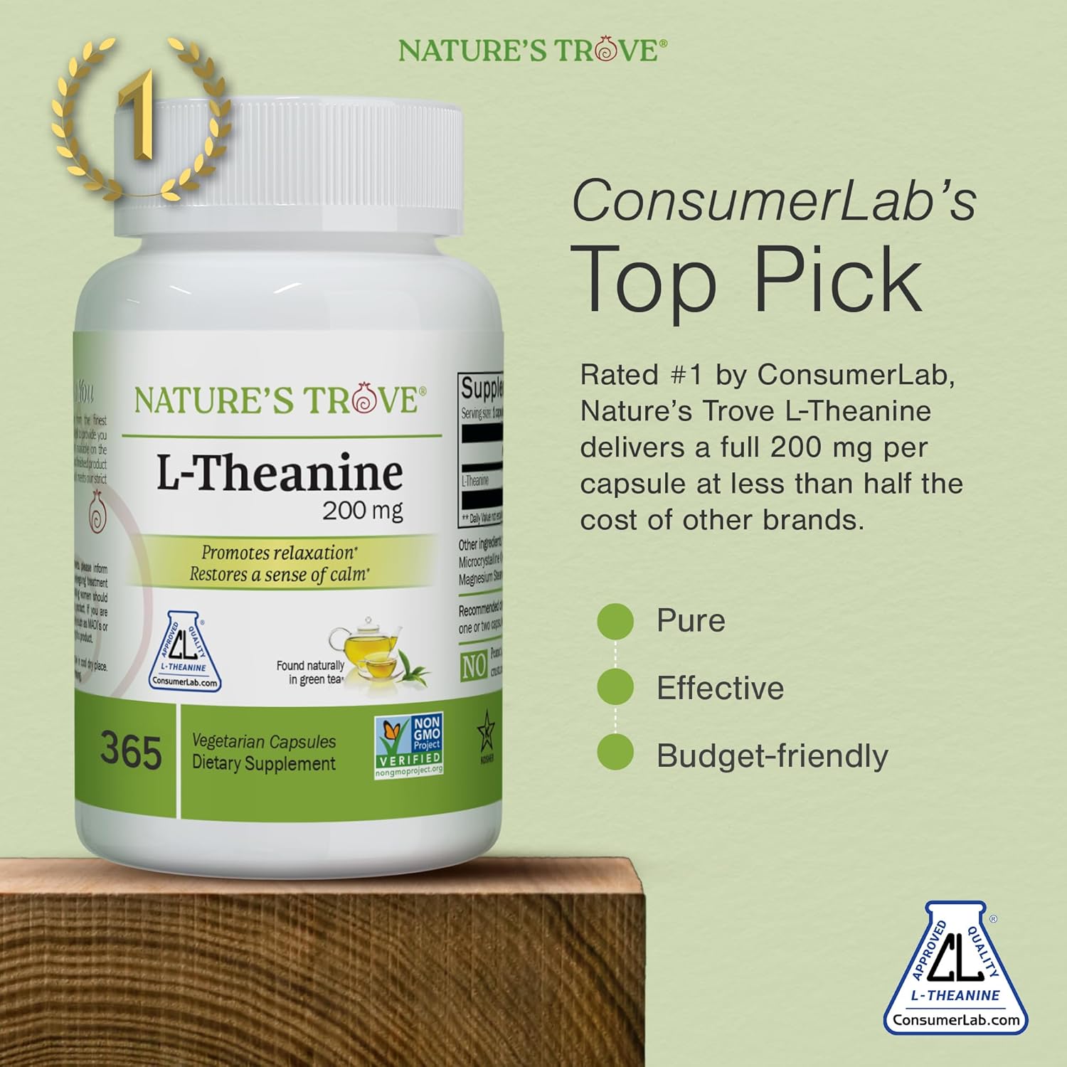 Nature's Trove L-Theanine 200mg Super Value Size