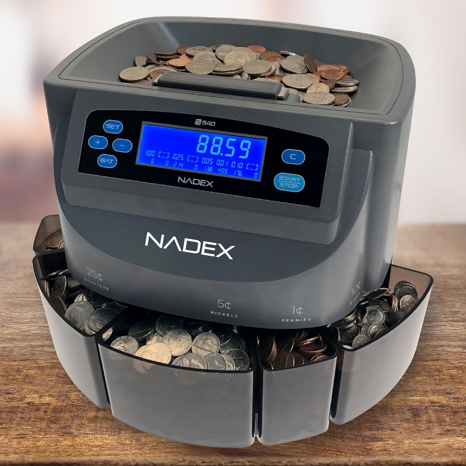 Nadex S540 Pro | Coin Counter, Sorter, and Wrapper