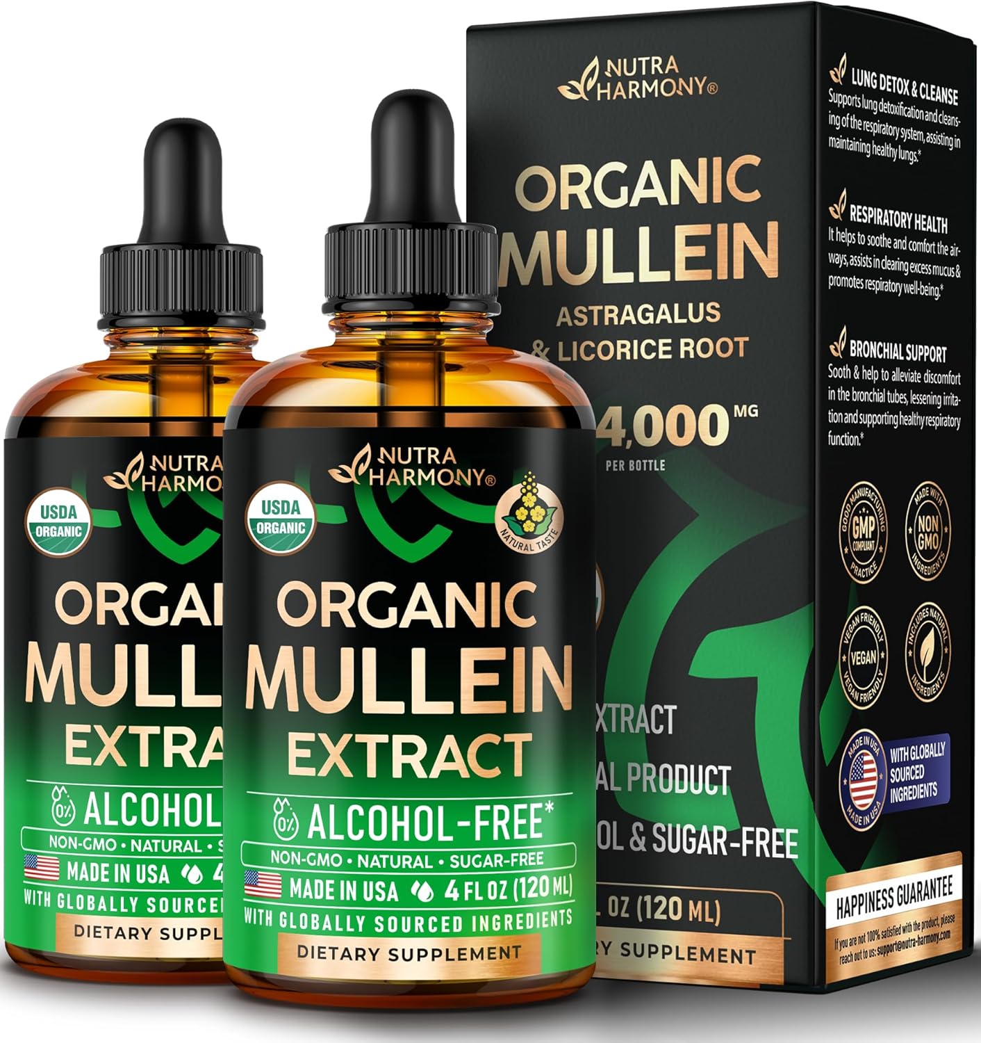 Mullein Drops for Lungs - USDA Organic Liquid