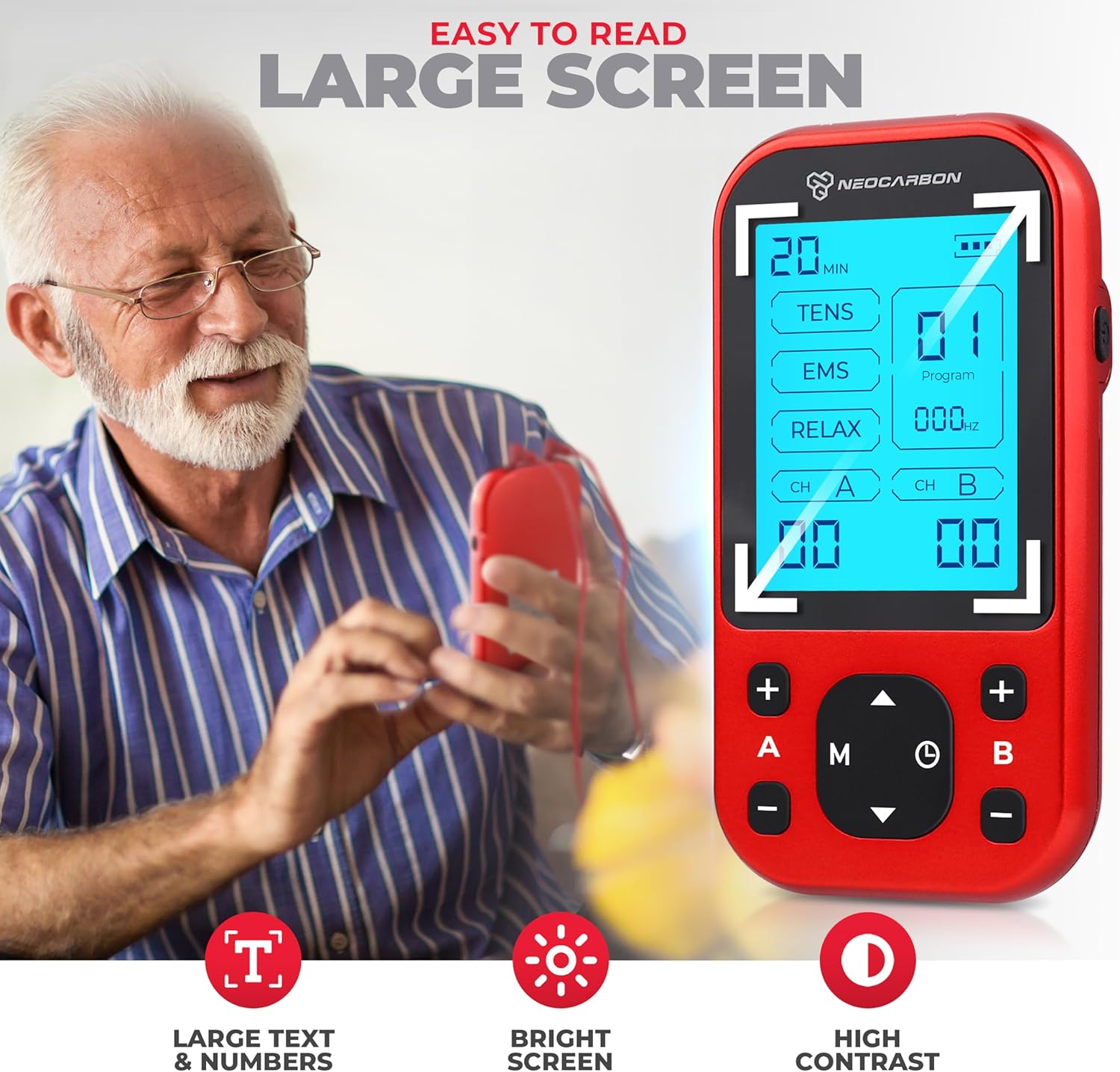 TENS Unit Muscle Stimulator Pro for Back Pain Relief