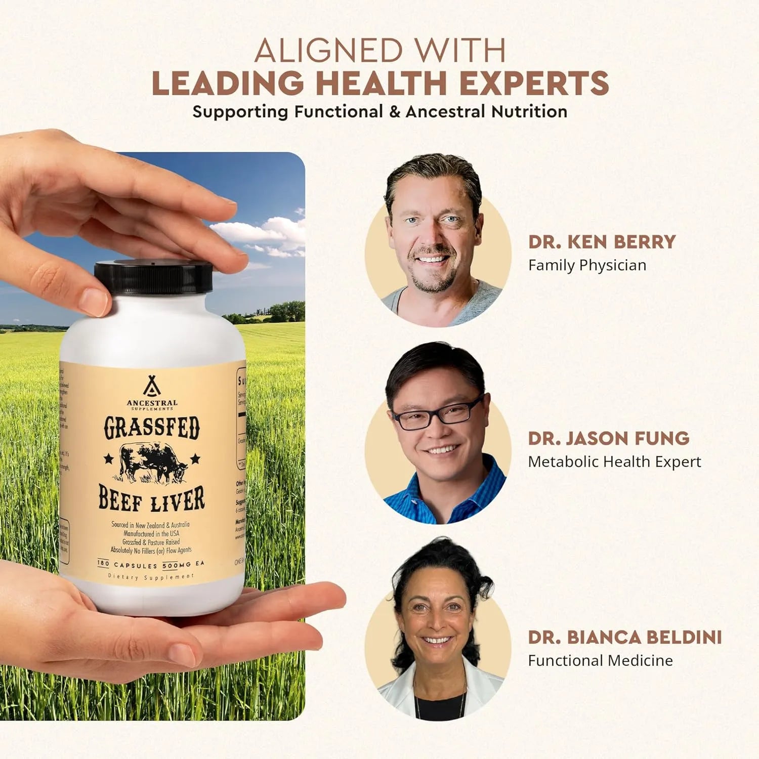 Ancestral Supplements Grass Fed Beef Liver 180 Capsules