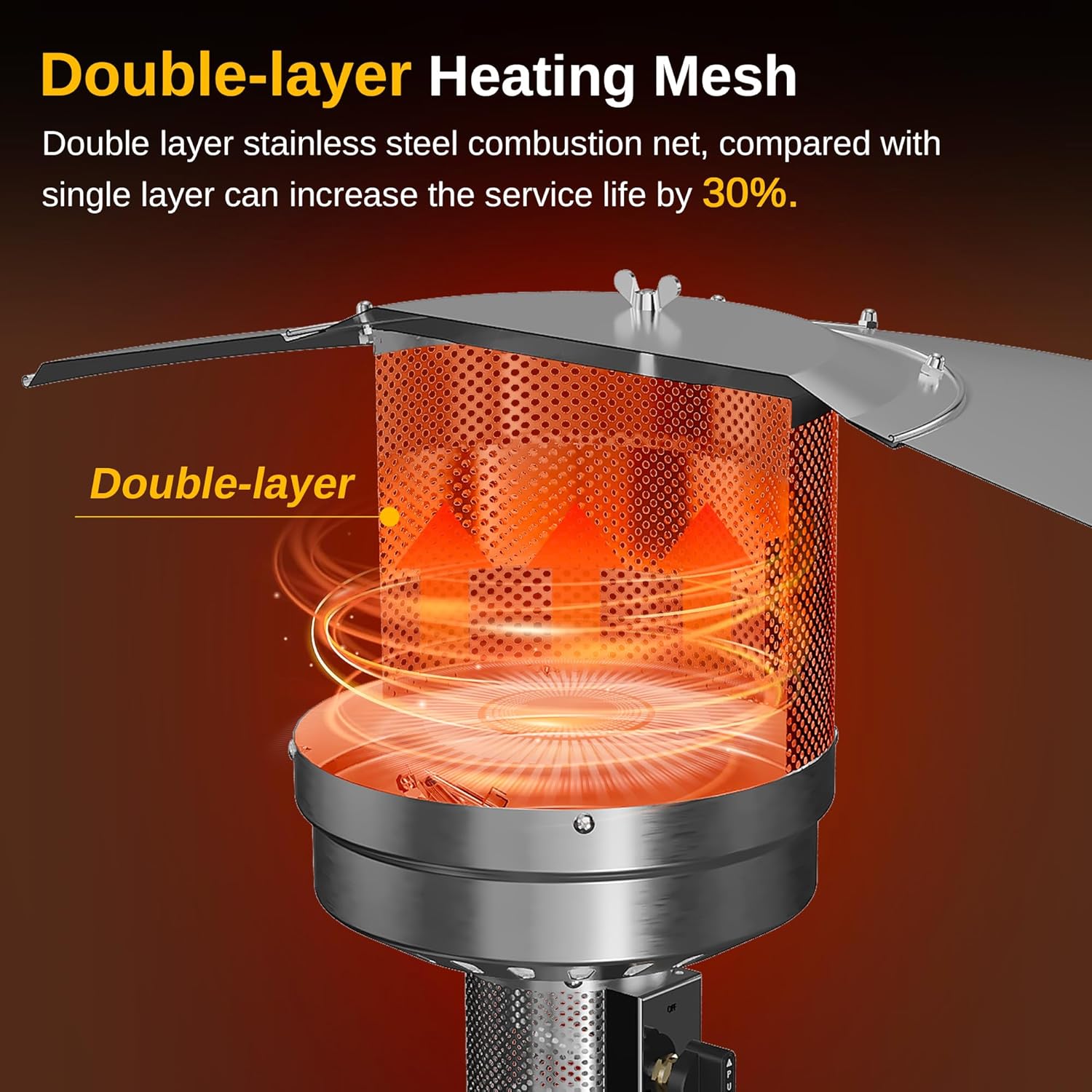 EAST OAK 50,000 BTU Patio Heater with Sand Box