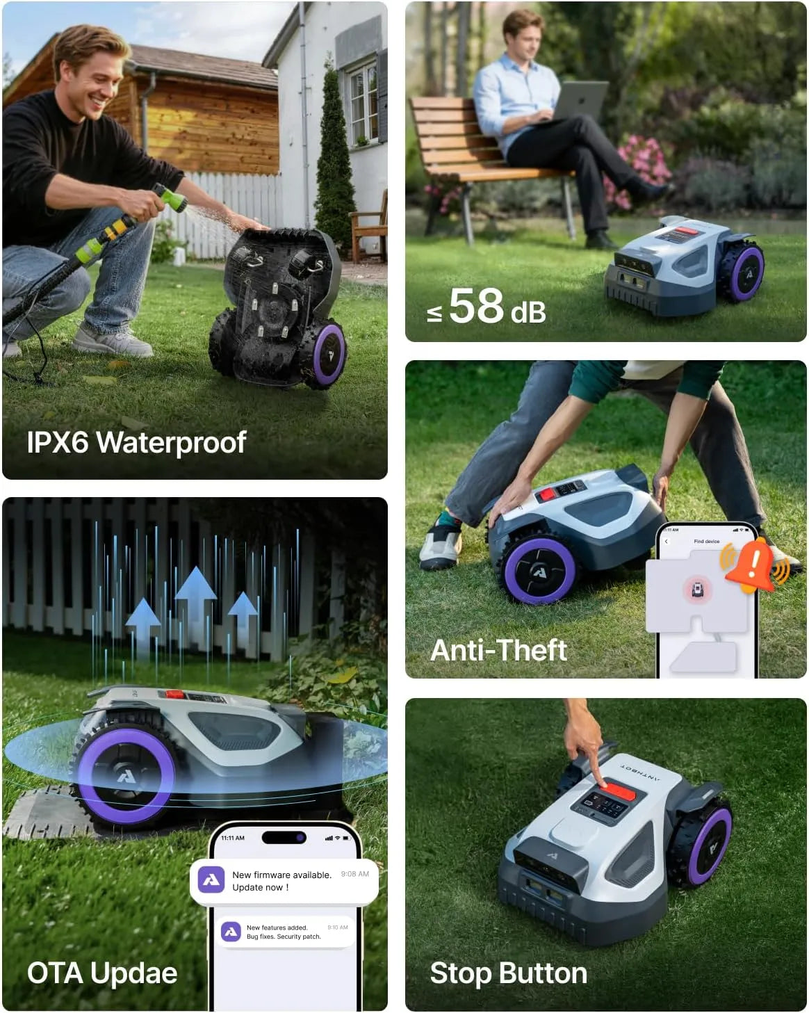 ANTHBOT M9 Robot Lawn Mower with Garage 1/4 Acre
