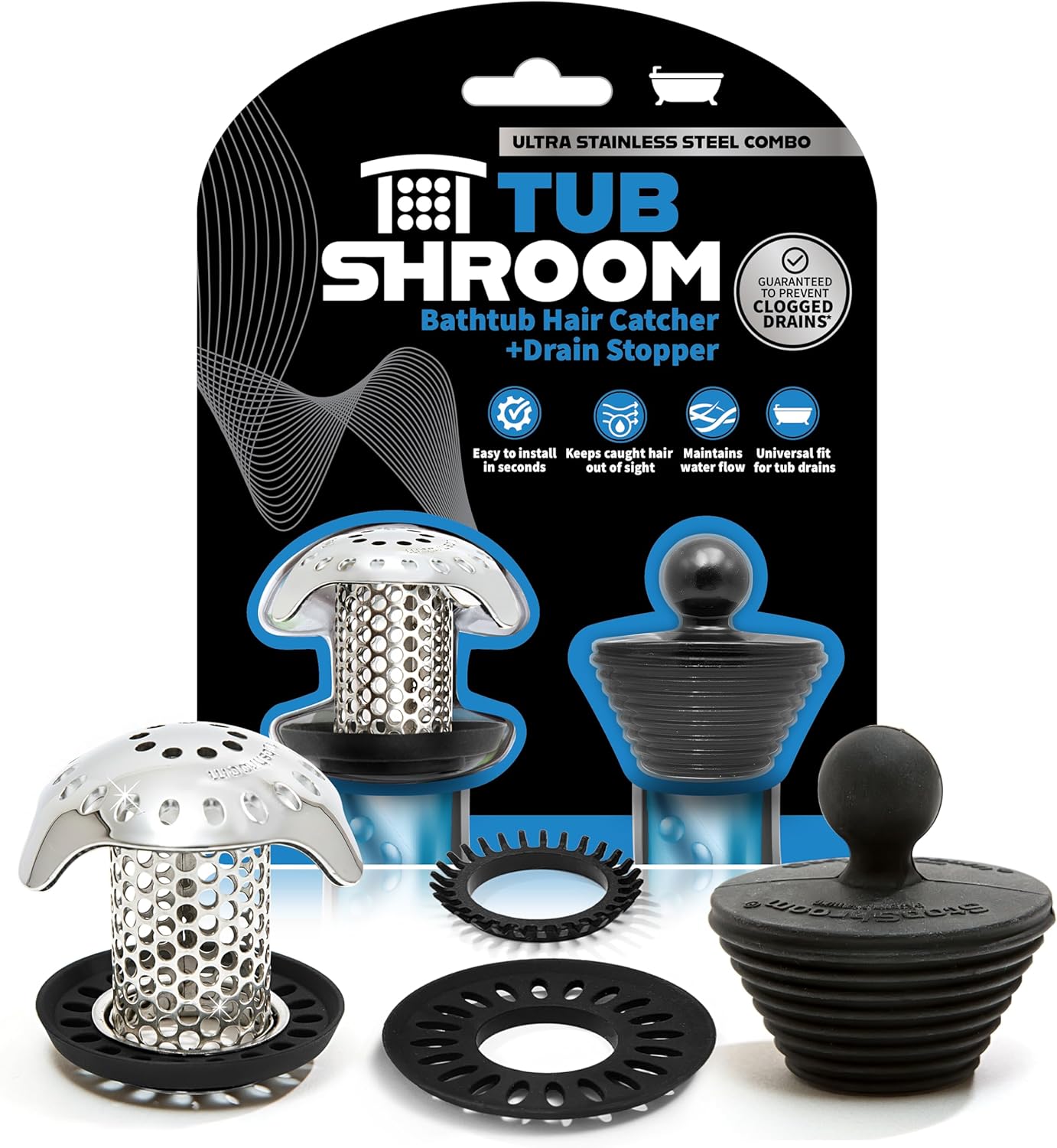 TubShroom Ultra Revolutionary Bath Tub Drain Protector