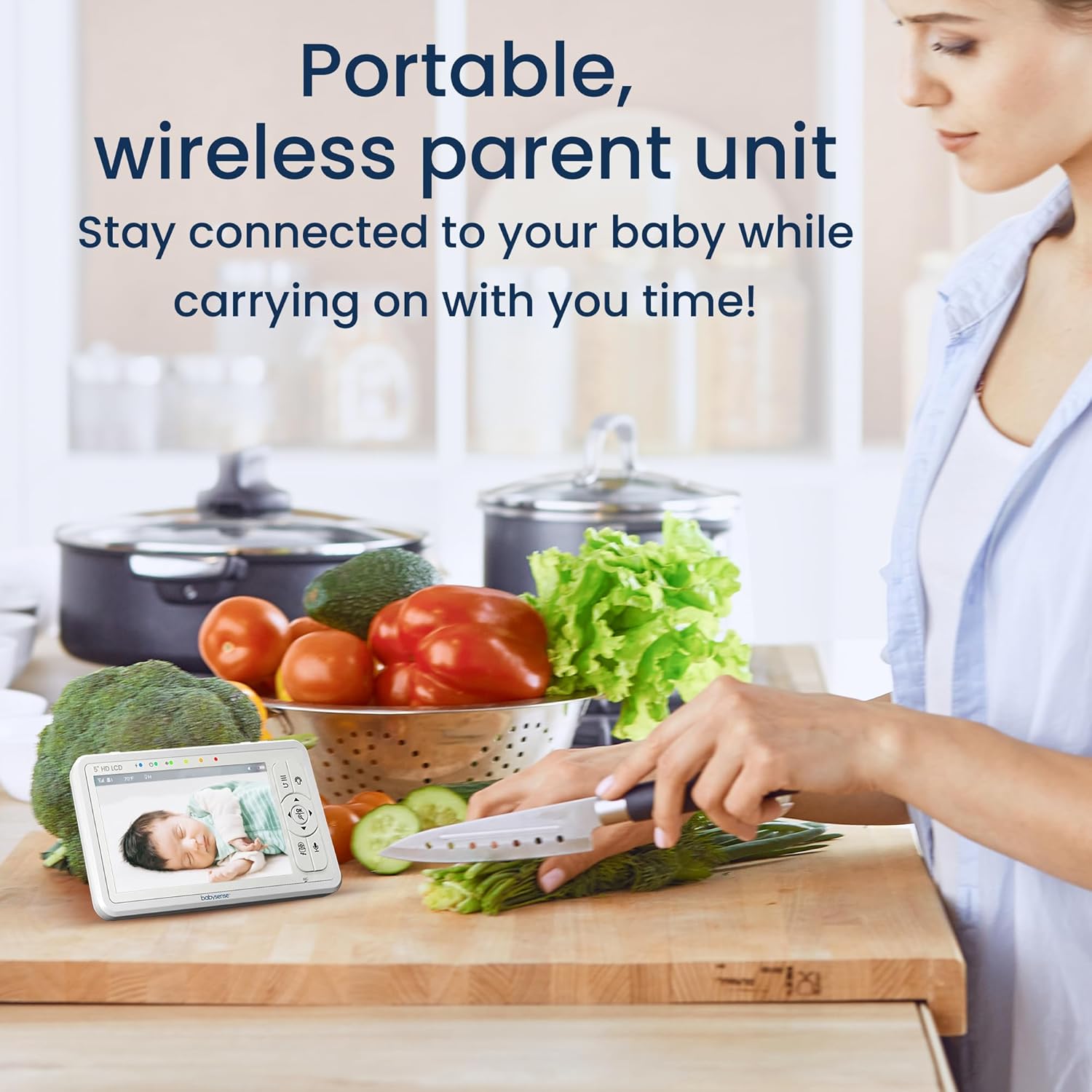 Babysense HD 5" Video Baby Monitor with Camera and Audio