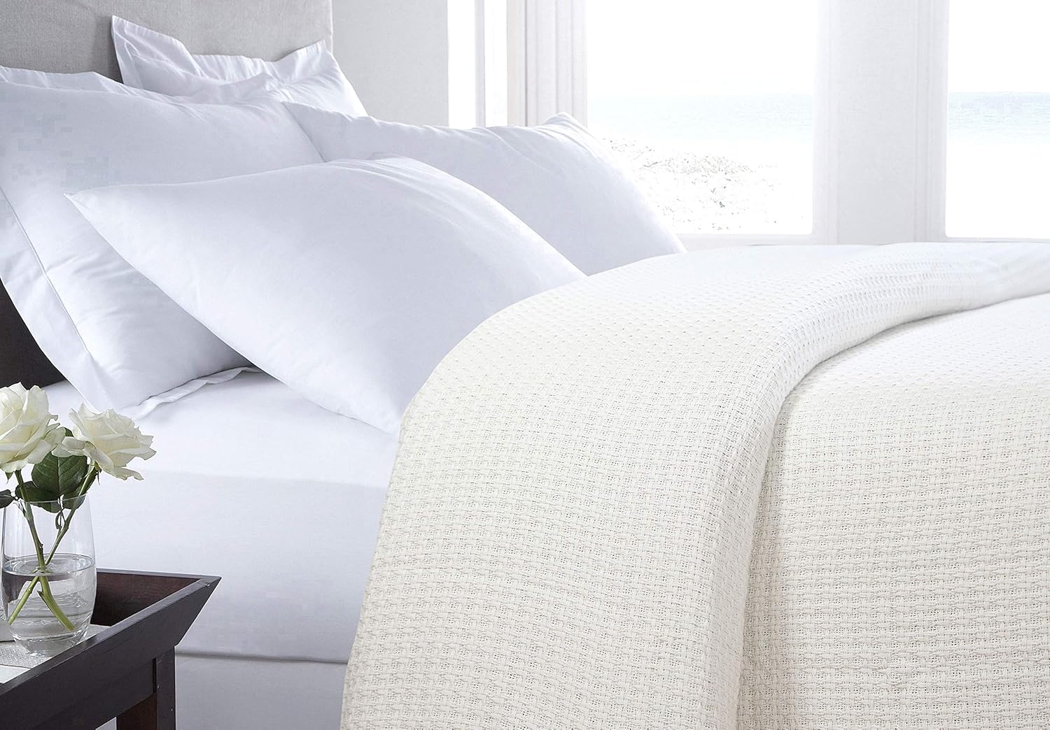 HILLFAIR 100% Combed Cotton Blanket– Queen Bed Blanket