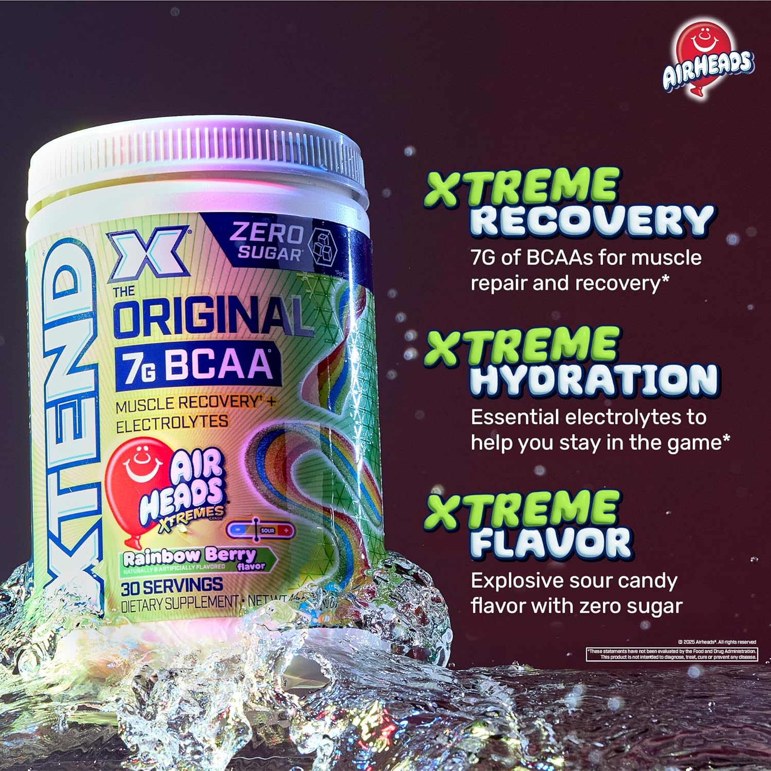 Xtend Original BCAA Powder Airheads Rainbow Berry Flavor
