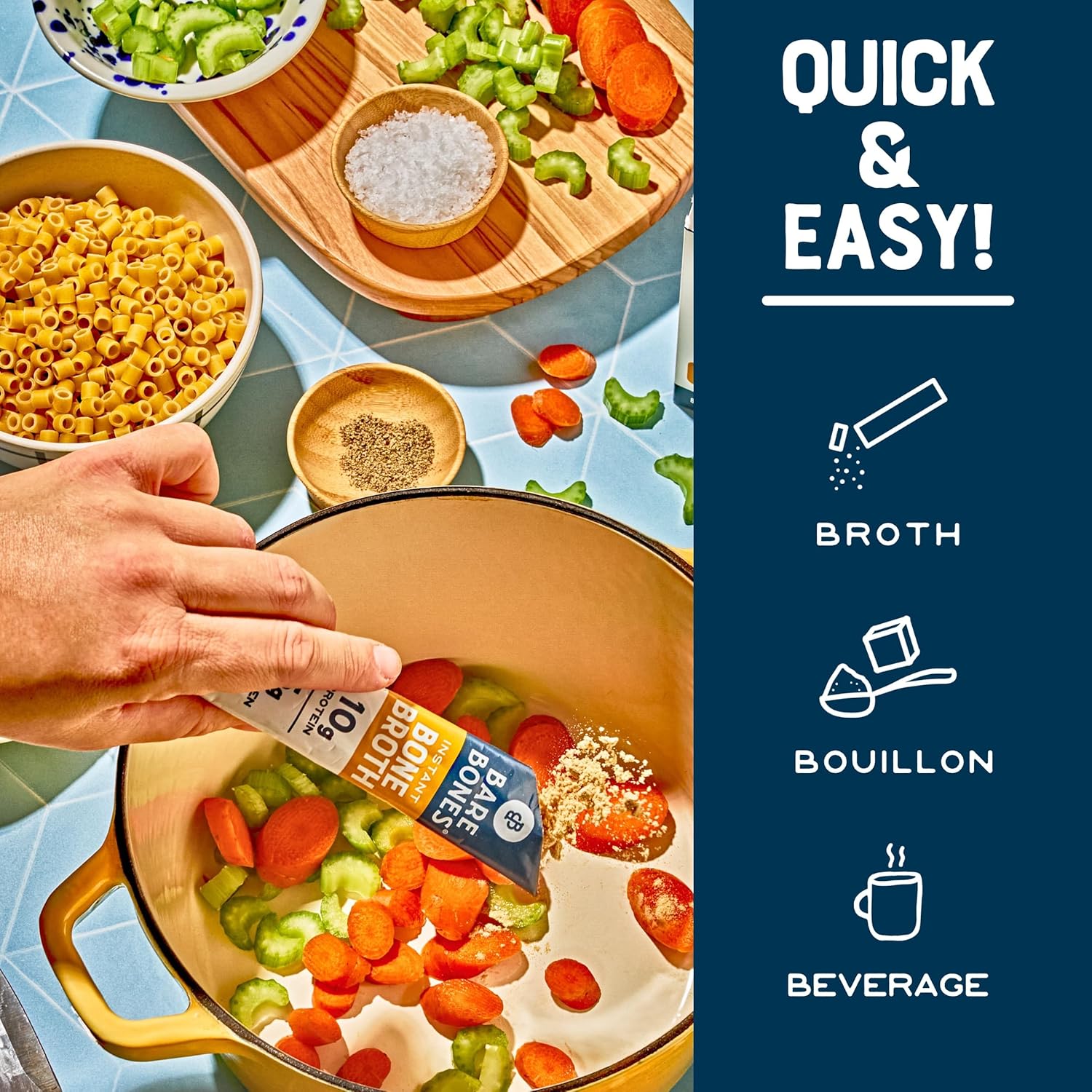 Bare Bones Chicken Bone Broth Instant Powdered Mix Packets