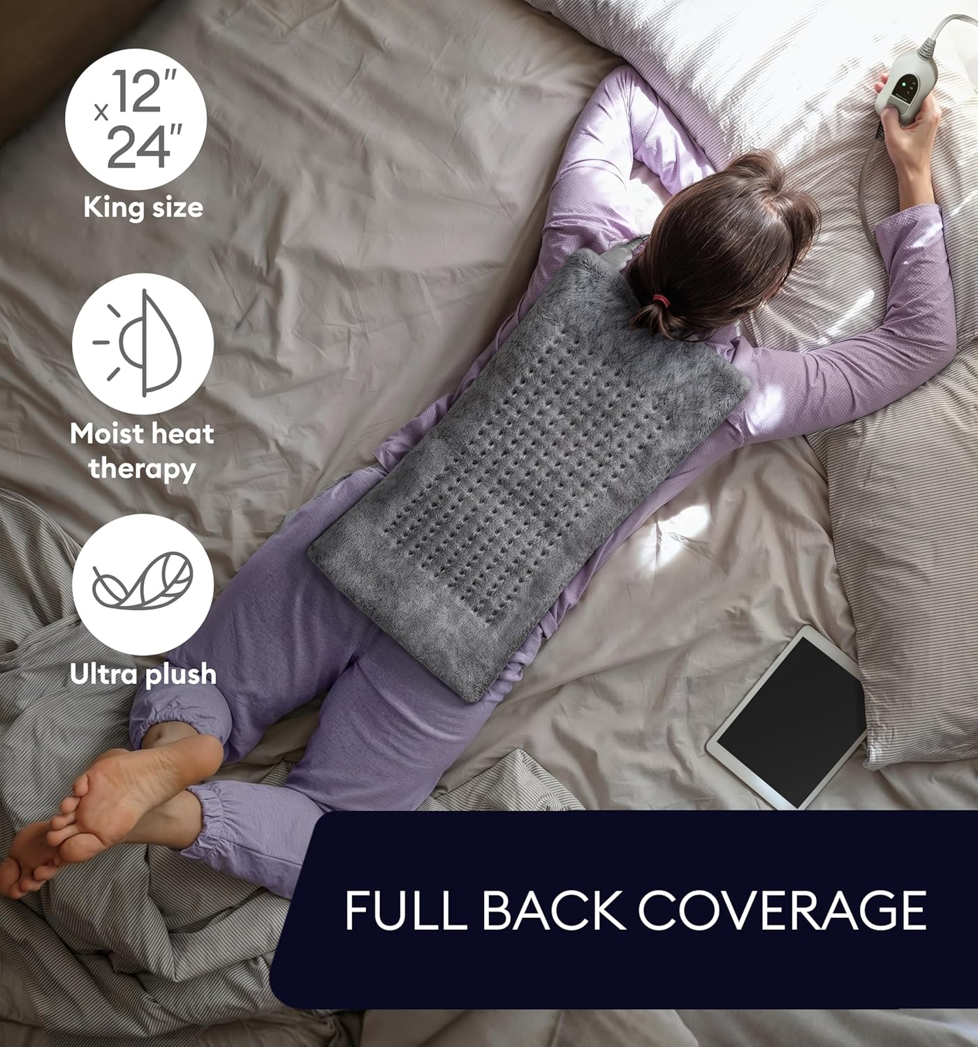 GENIANI XL Electric Heating Pad for Back Pain & Cramps Relief