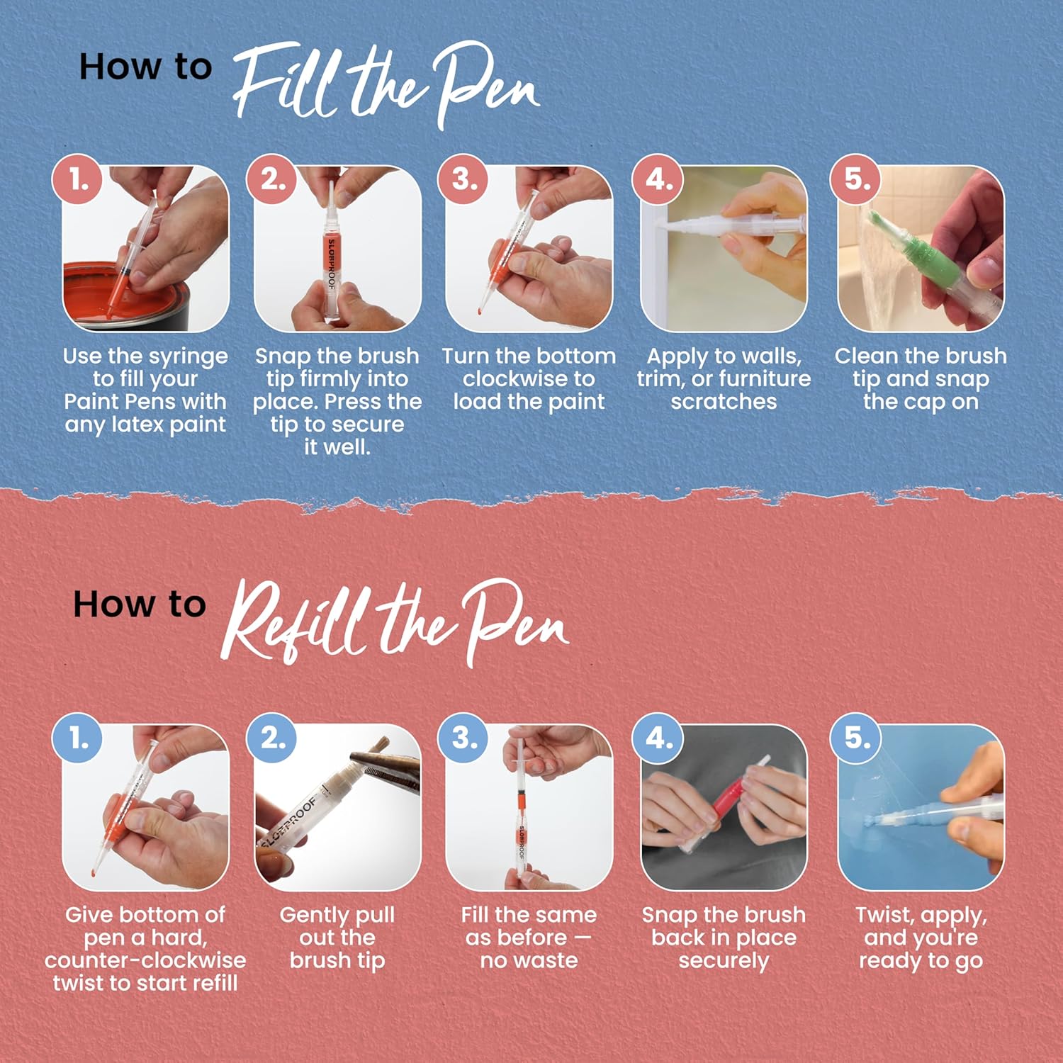 Slobproof Refillable Touch-Up Paint Pen