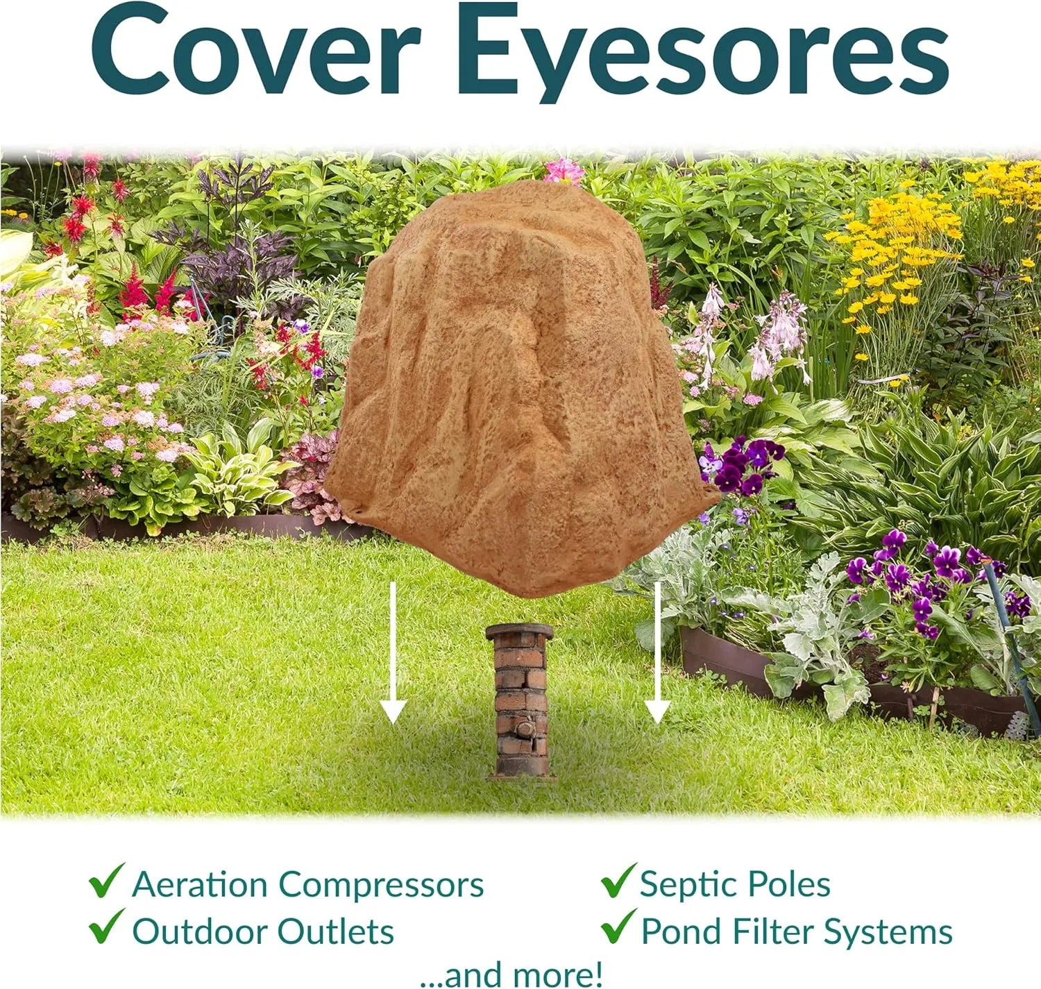 Sunnydaze 21.5” H Polyresin Faux Landscape Rock Cover