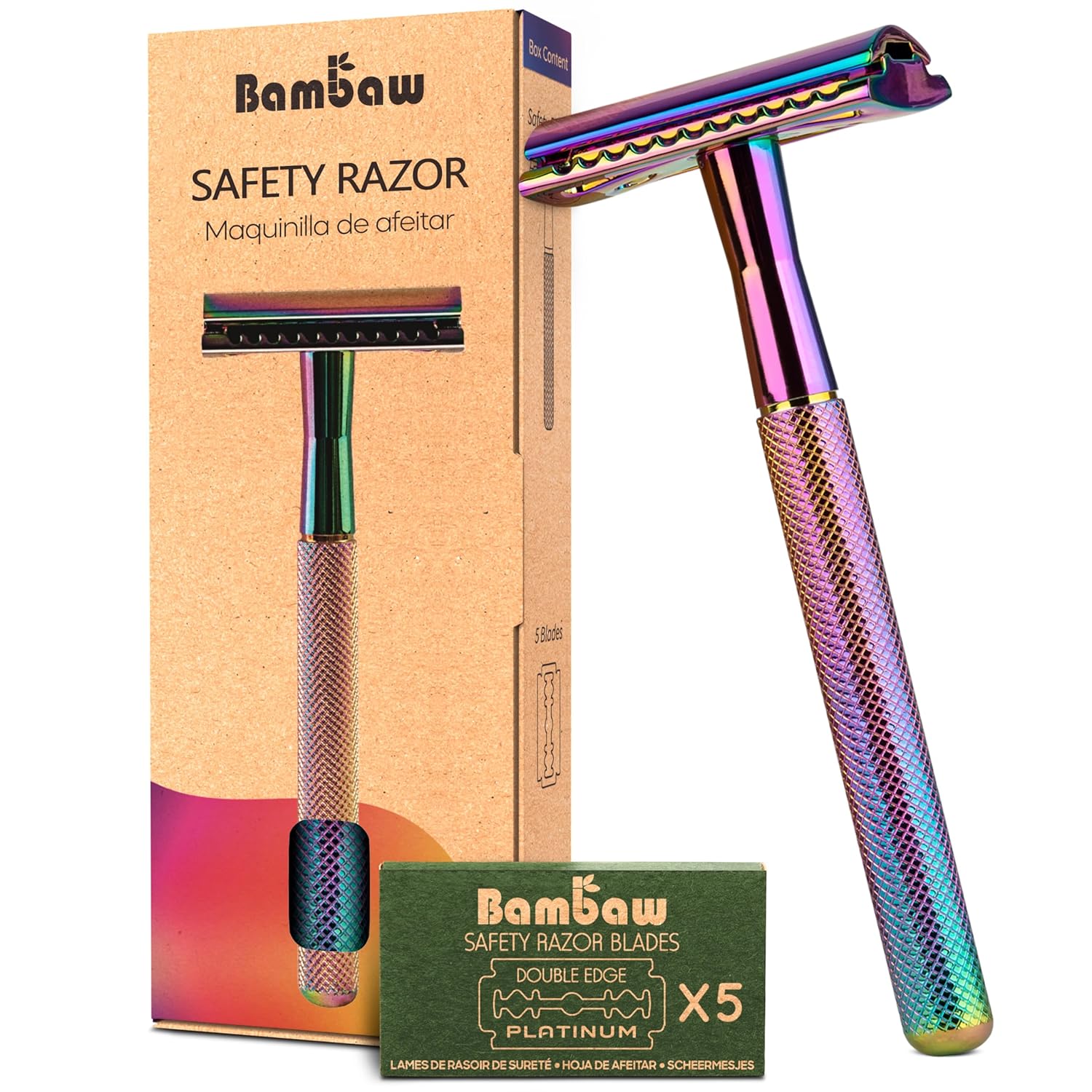 Bambaw Double Edge Safety Razor with 5 Safety Razor Blades