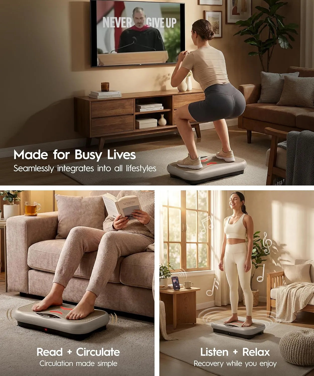 REVO Wave Board with Red Light Therapy | Vibration Plate