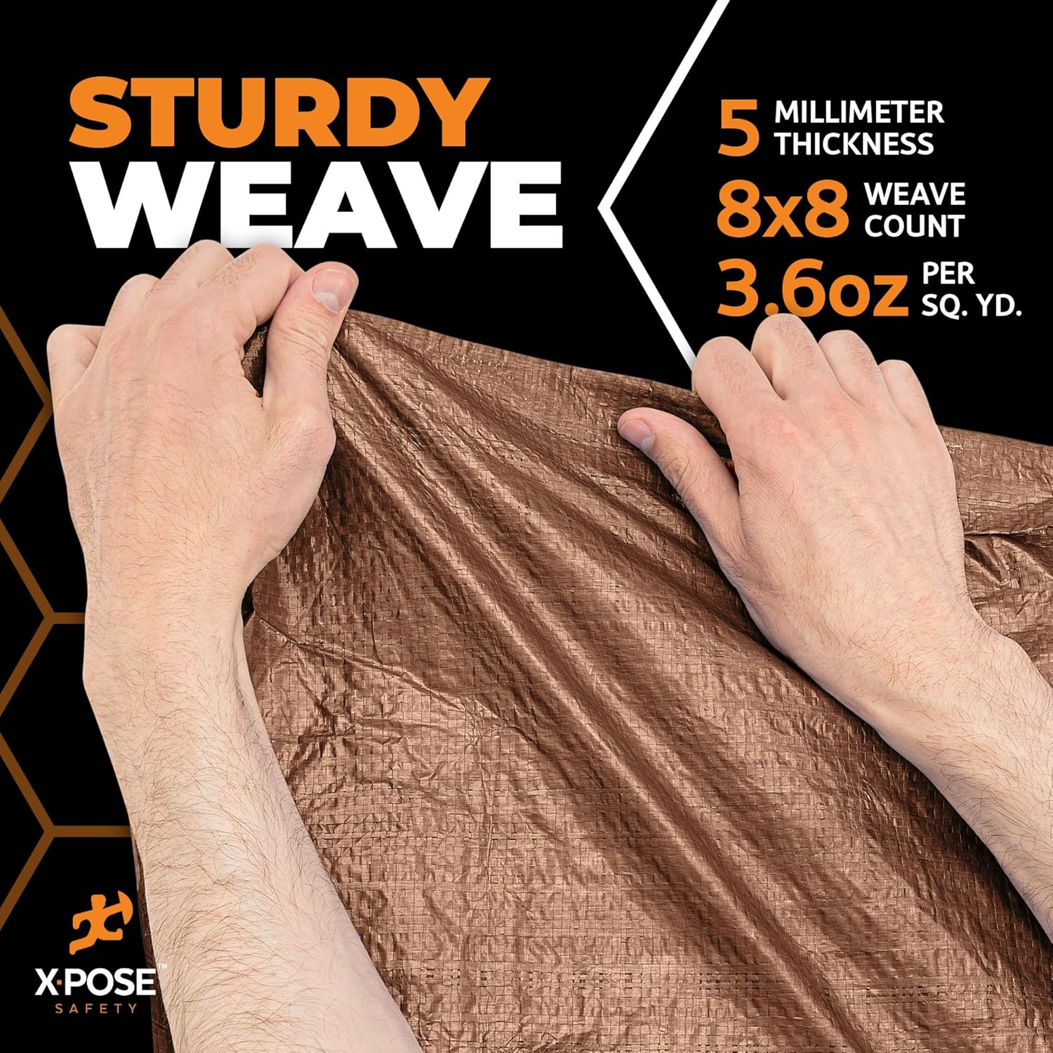 Multipurpose Protective Cover Brown Poly Tarp 30' x 40'