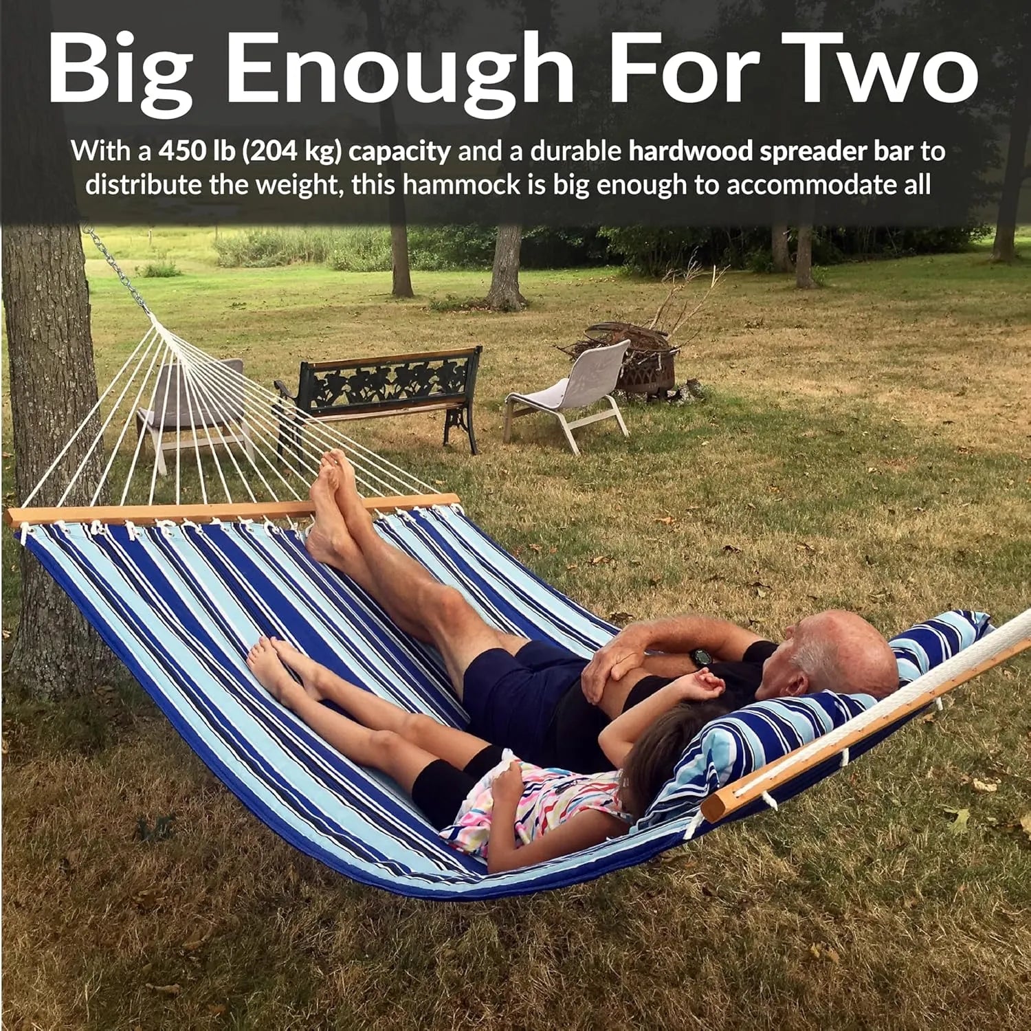 Sunnydaze Quilted Outdoor Hammock with Spreader Bars
