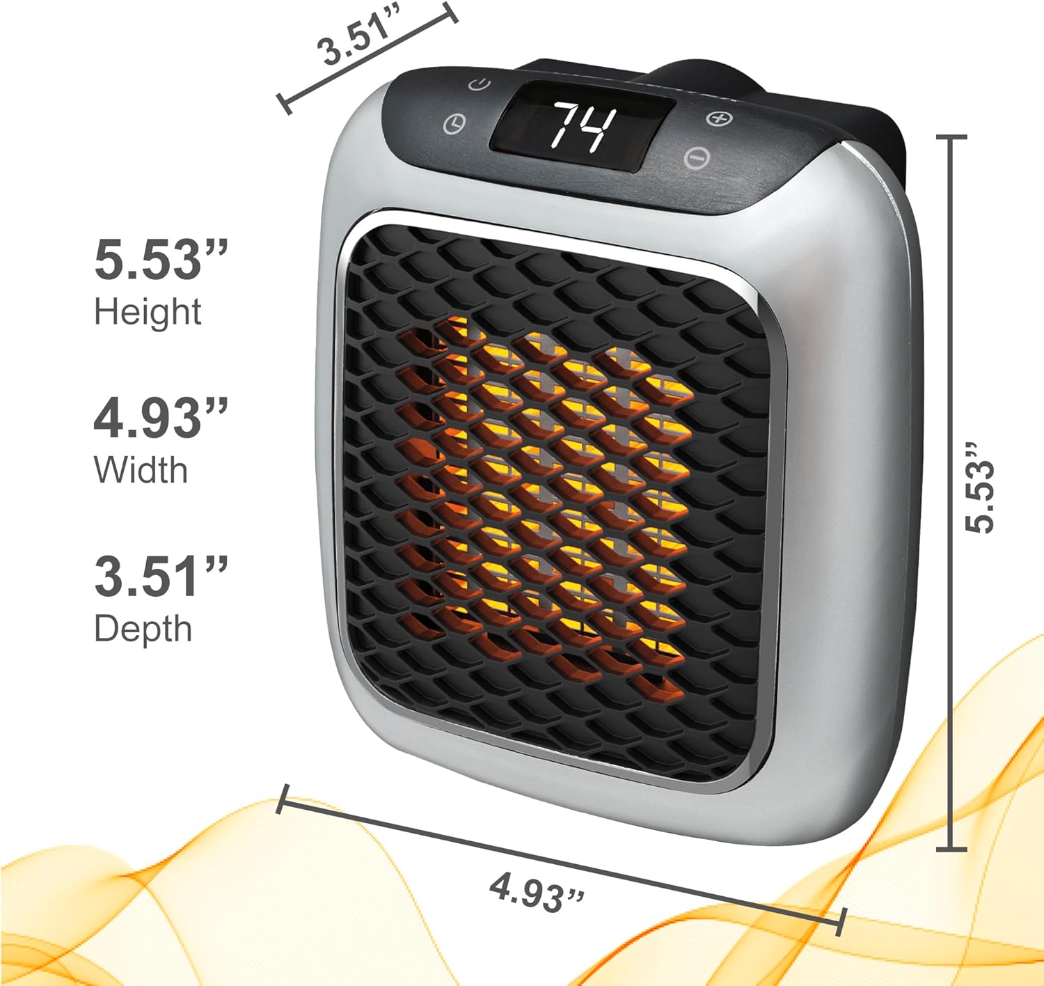 Ontel Handy Heater Turbo Wall Outlet Small Space Heater