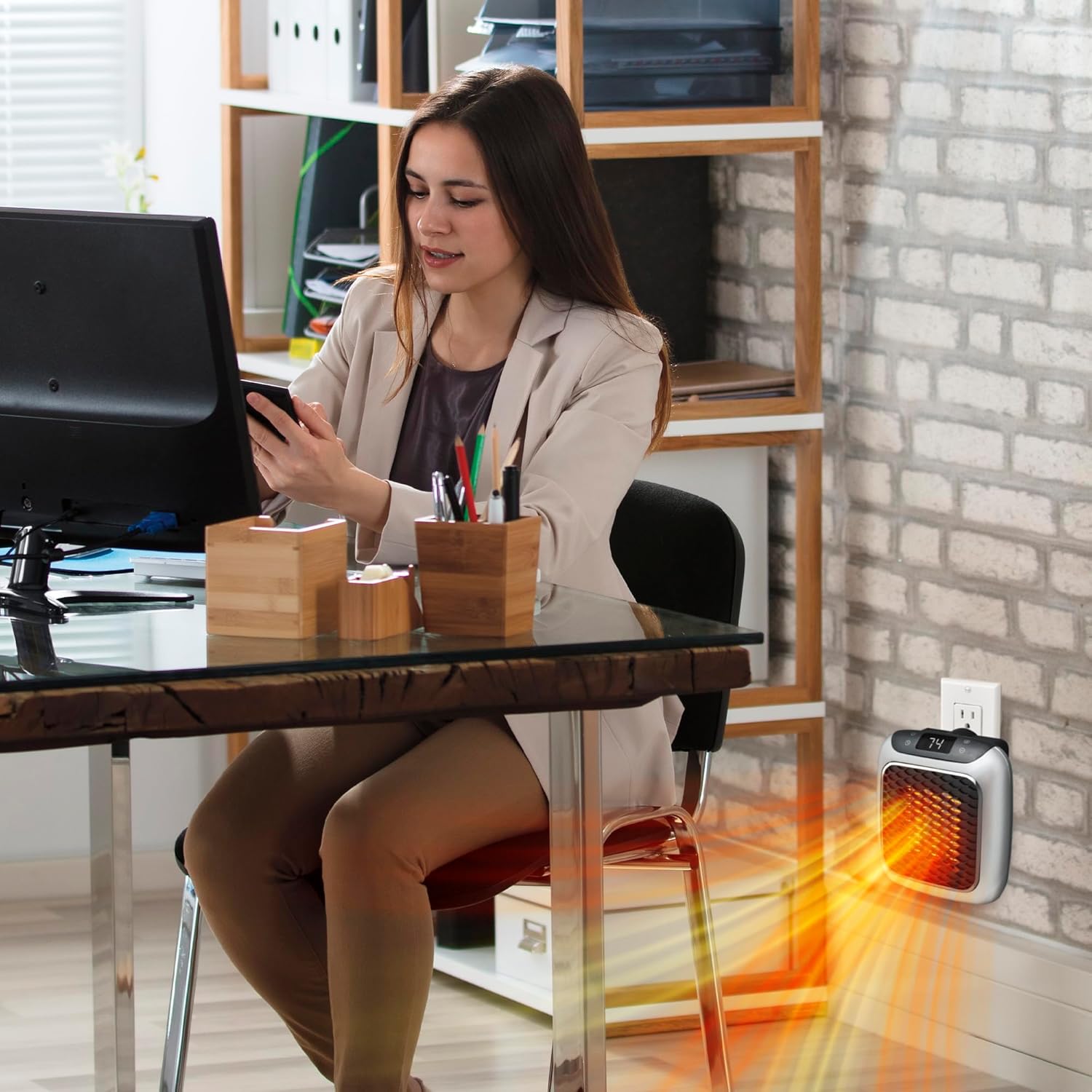 Ontel Handy Heater Turbo Wall Outlet Small Space Heater