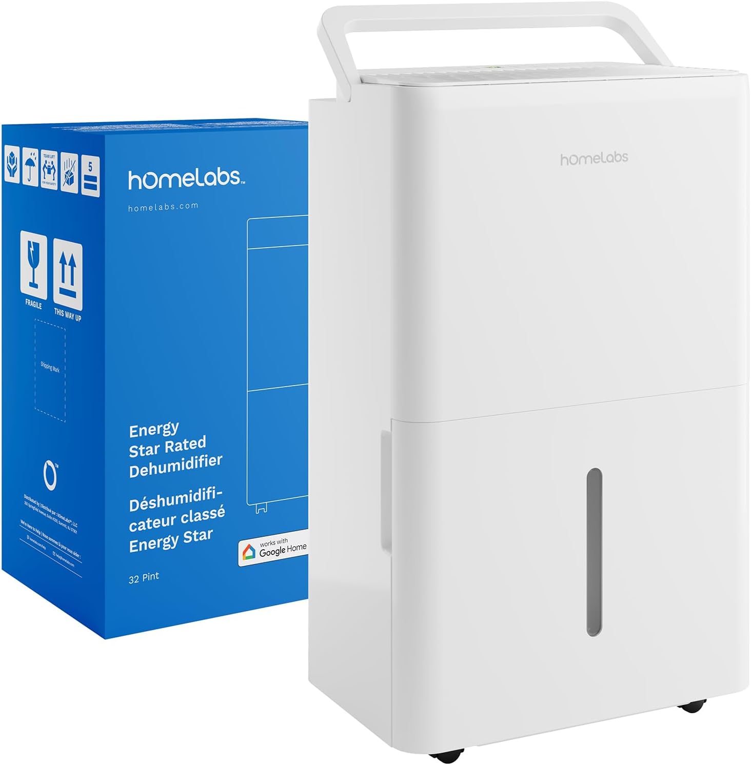 hOmeLabs 32 Pint Wi-Fi Dehumidifier for up to 4,500 Sq Ft Rooms
