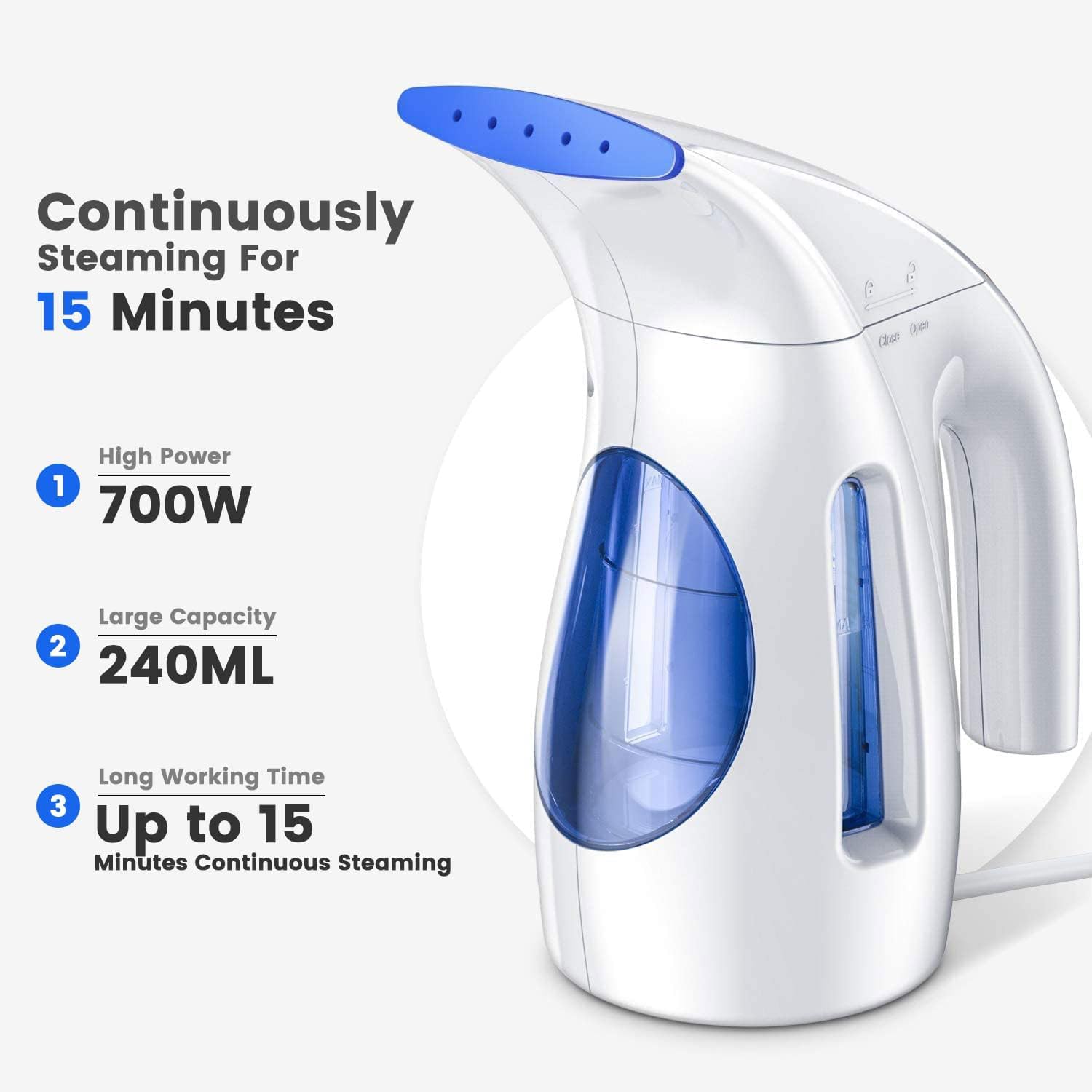 HiLIFE Steamer for Clothes, Portable Handheld Design,