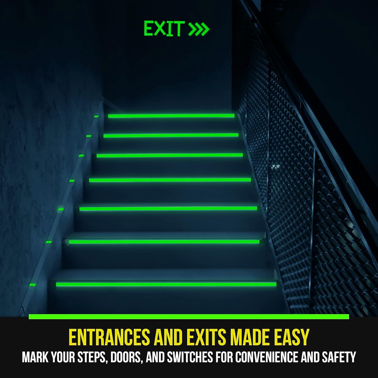 Lockport Glow in The Dark Tape – 30 Ft × 1 in – Rechargeable Reflective Glow Tape