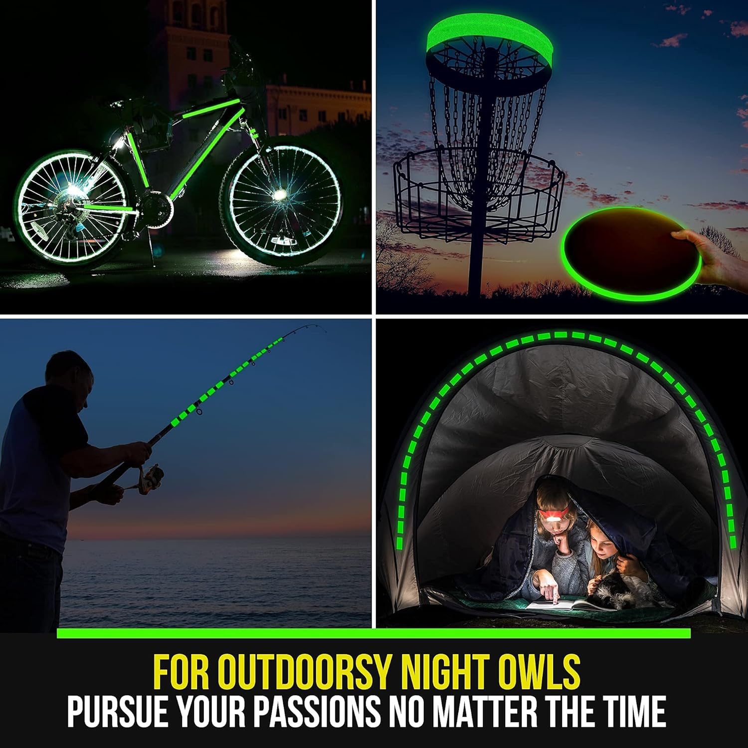 Lockport Glow in The Dark Tape – 30 Ft × 1 in – Rechargeable Reflective Glow Tape