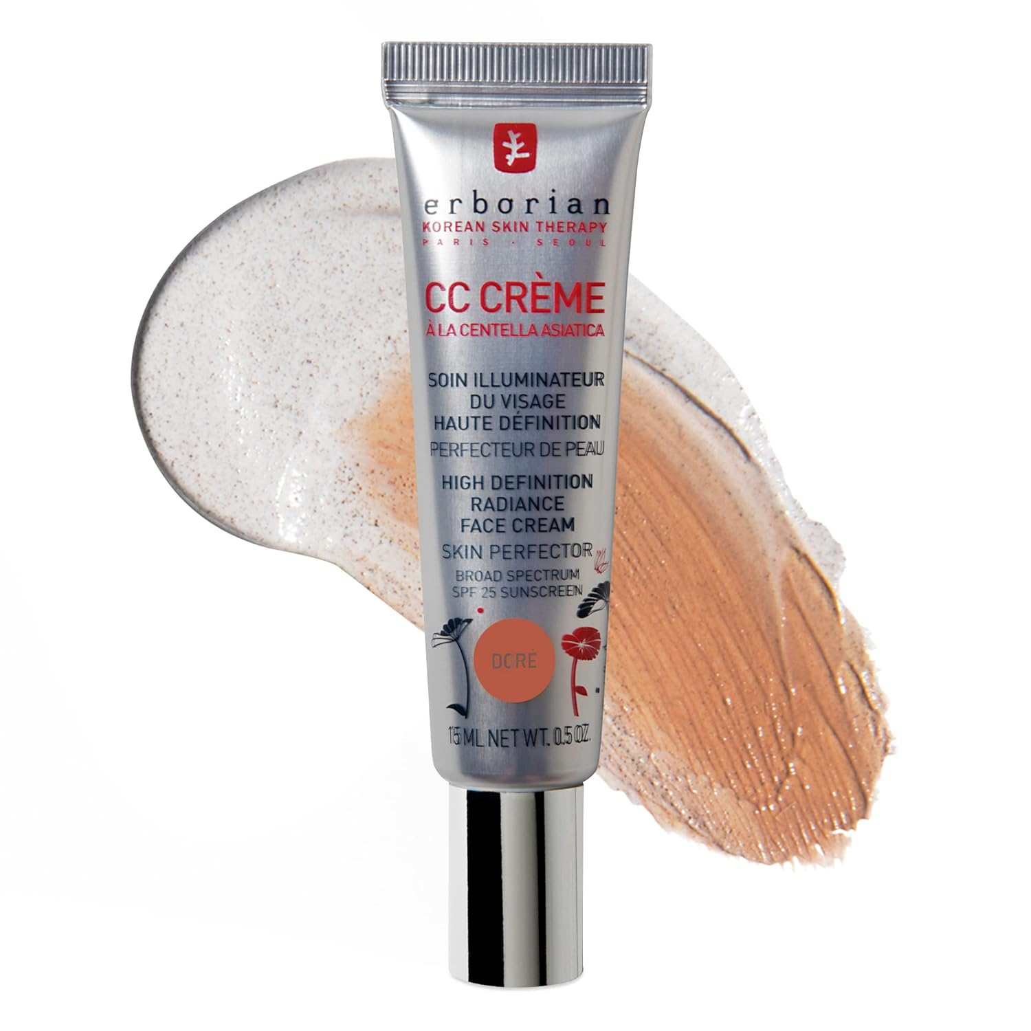 Erborian CC Cream Color Correcting SPF 25, Tone-Evening Korean Skincare Makeup Hybrid, Moisturizes, Lightweight, Blurs Skin, Natural