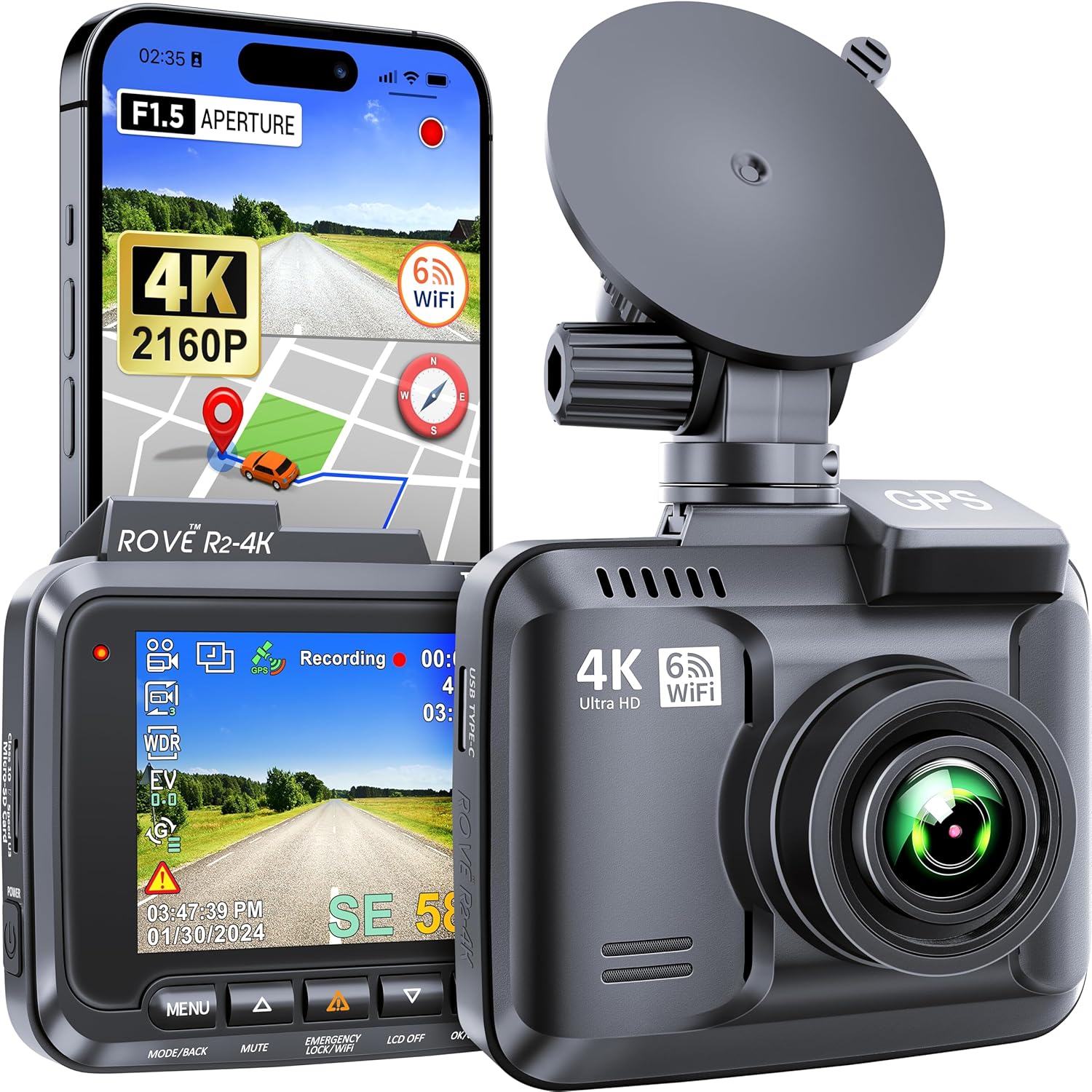 ROVE R2-4K DUAL Dash Cam