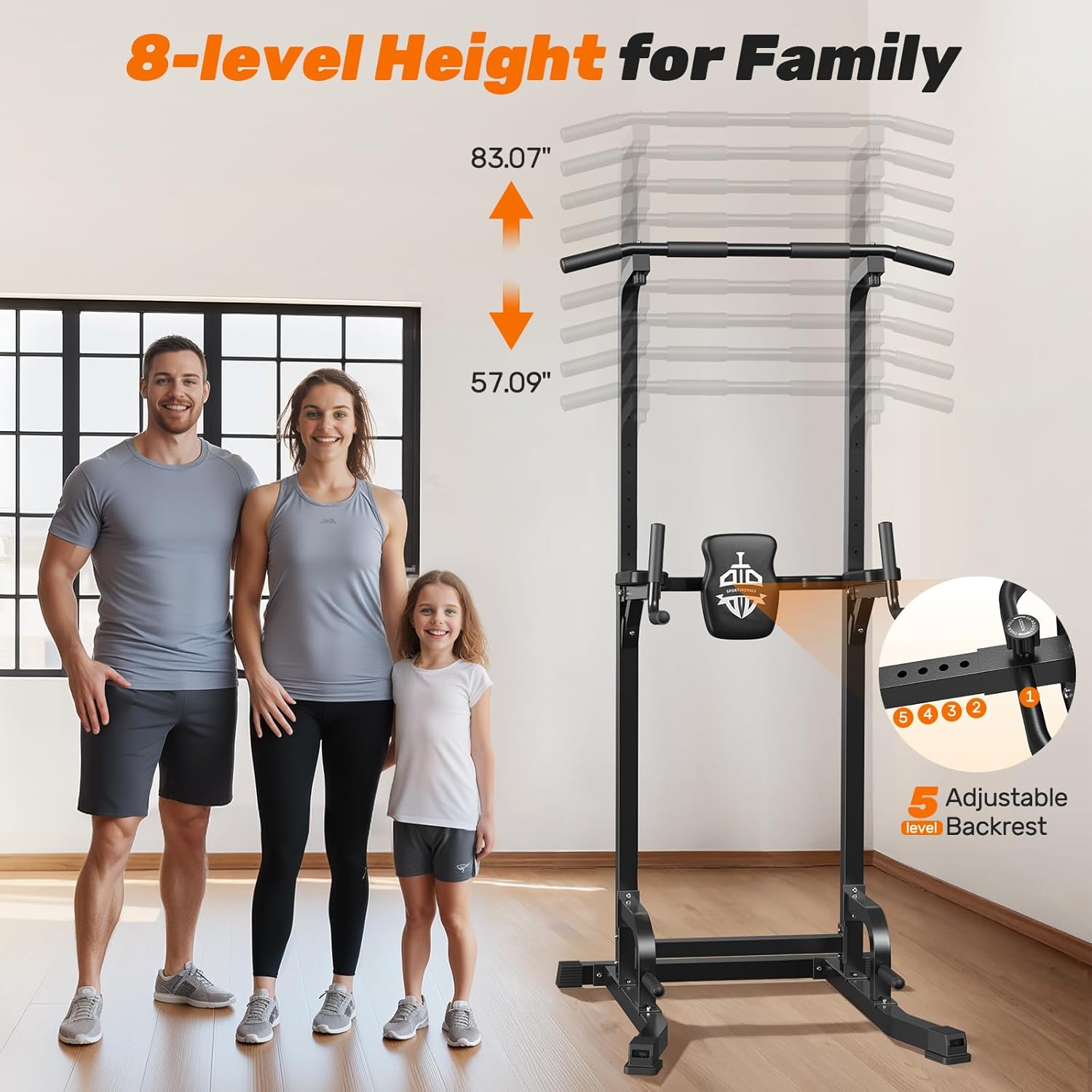 Sportsroyals Power Tower Pull Up Bar Station