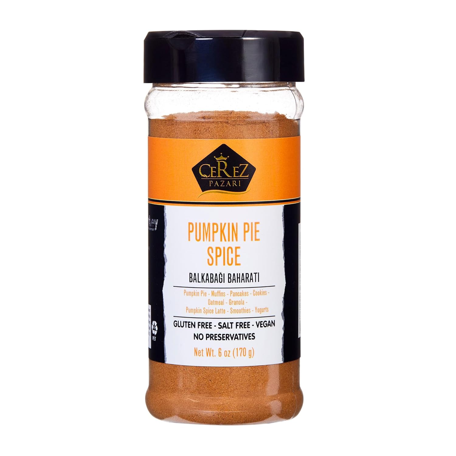 Cerez Pazari Pumpkin Pie Spice 6 oz – Fall Spice Blend with Cinnamon, Nutmeg, Ginger & Cloves
