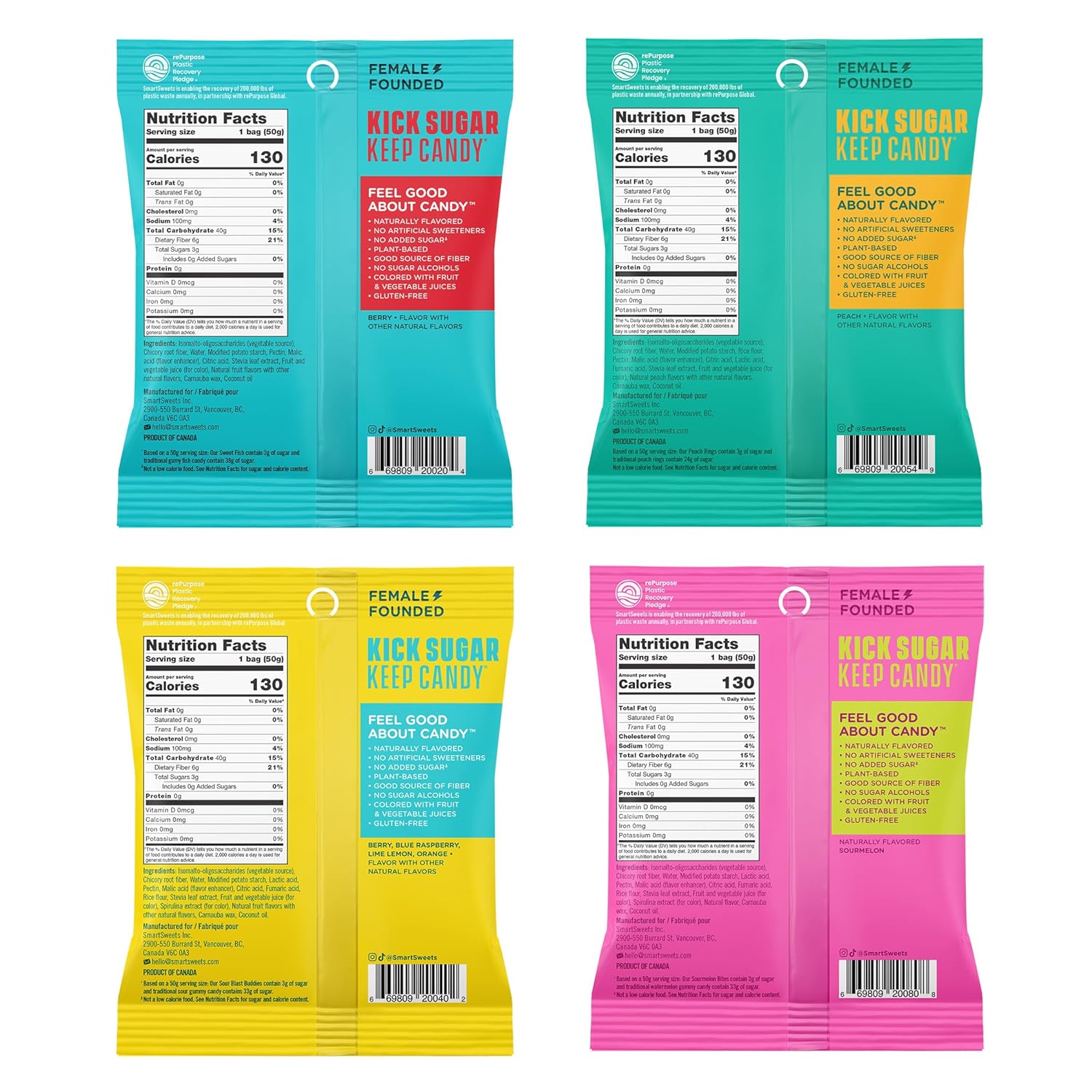 SmartSweets Variety Pack – Low Sugar Candy (8 Pack)